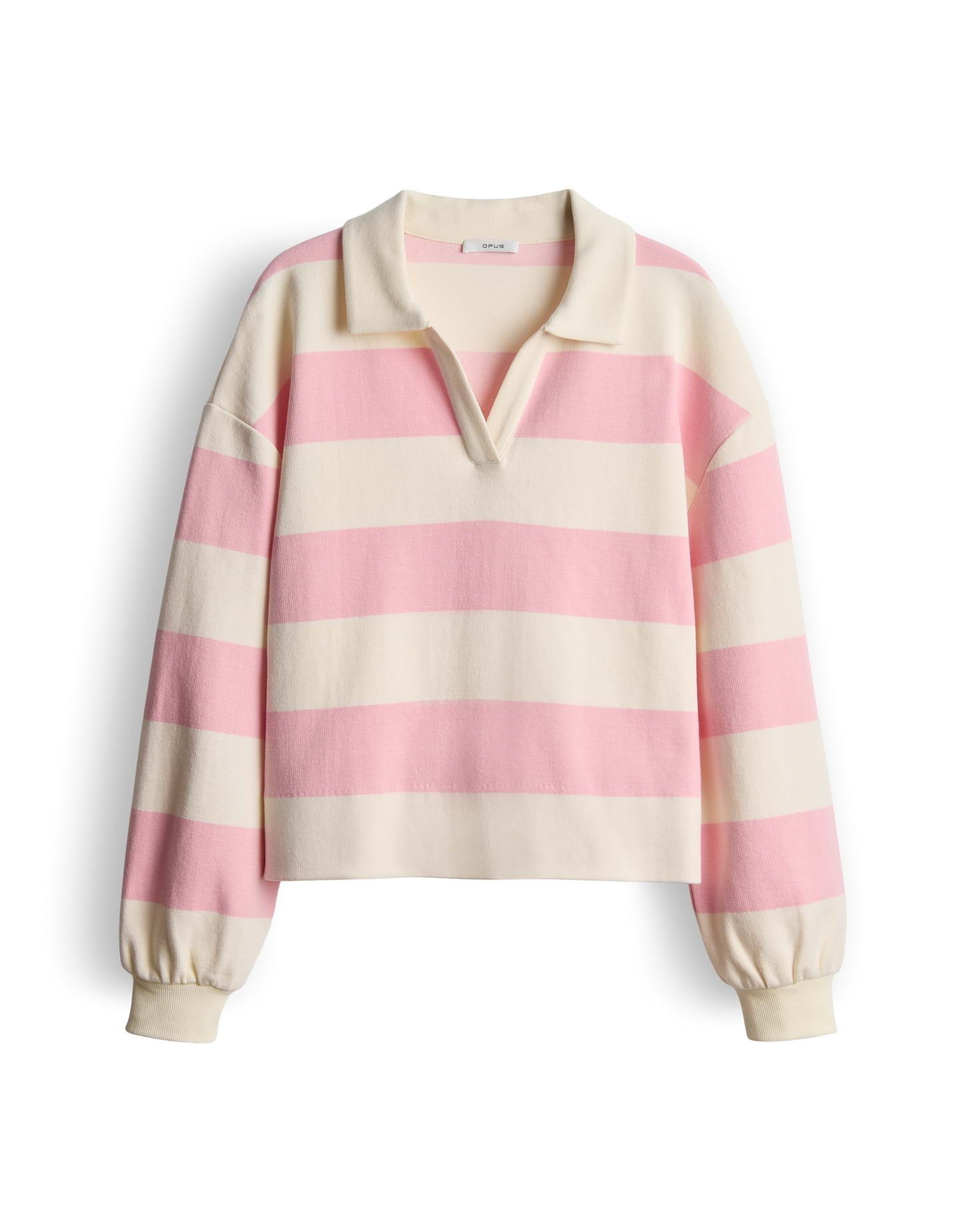 OPUS Sweatshirt GLOCKI Loose mit breiten Rugby Streifen weite Passform, wei günstig online kaufen