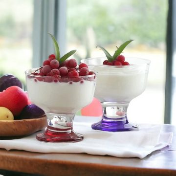 LAV Dessertschale Dessertschalen 100% BLEIFREI Pudding Schalen mit Fuß 6er 285cc, Glas, (6-tlg)