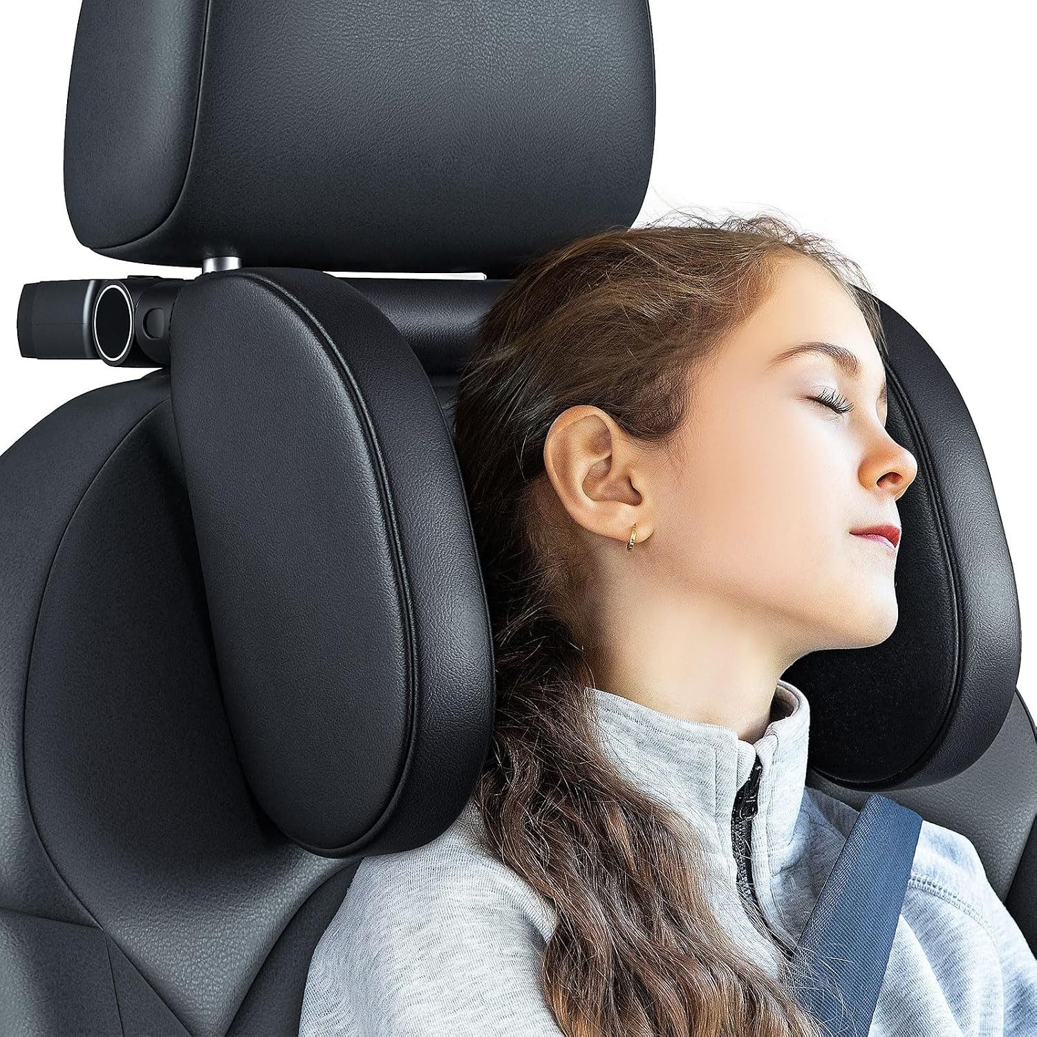 AIMAX Autokopfstütze Memory-Schaum Kopfkissen Auto, Nackenstütze für Reisen und Alltag, Abnehmbare Seitenstütze, 360° verstellbar, …