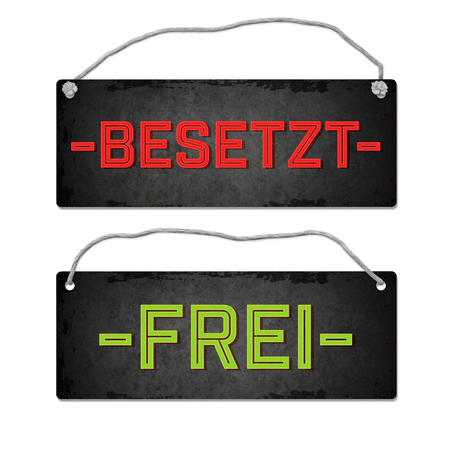 Metallschild Besetzt Frei Wendeschild mit Kordel Schild Türschild Türhänger
