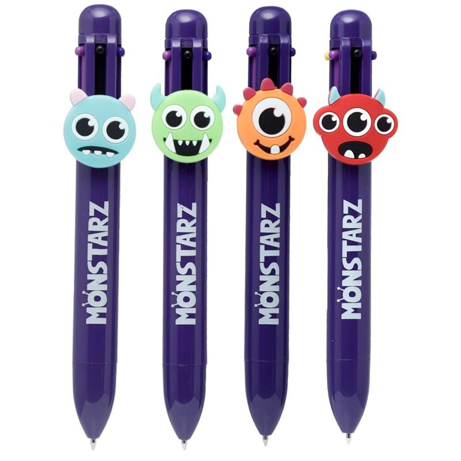 (6 mit S Monstarz Monster Mehrfarbiger Charm Farben) (pro Puckator Kugelschreiber Topper Stift