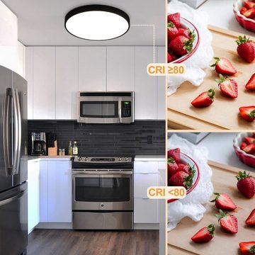 ZMH LED Deckenleuchte Rund Deckenlampe für Flur Wohnzimmer Küche Schlafzimmer, LED fest integriert, 4000K