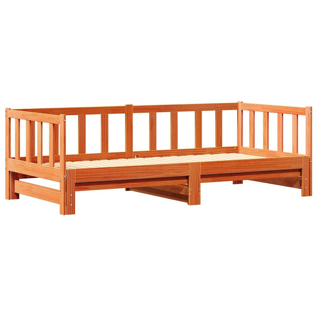 vidaXL Bett Ausziehbares Tagesbett Wachsbraun 2 günstig online kaufen
