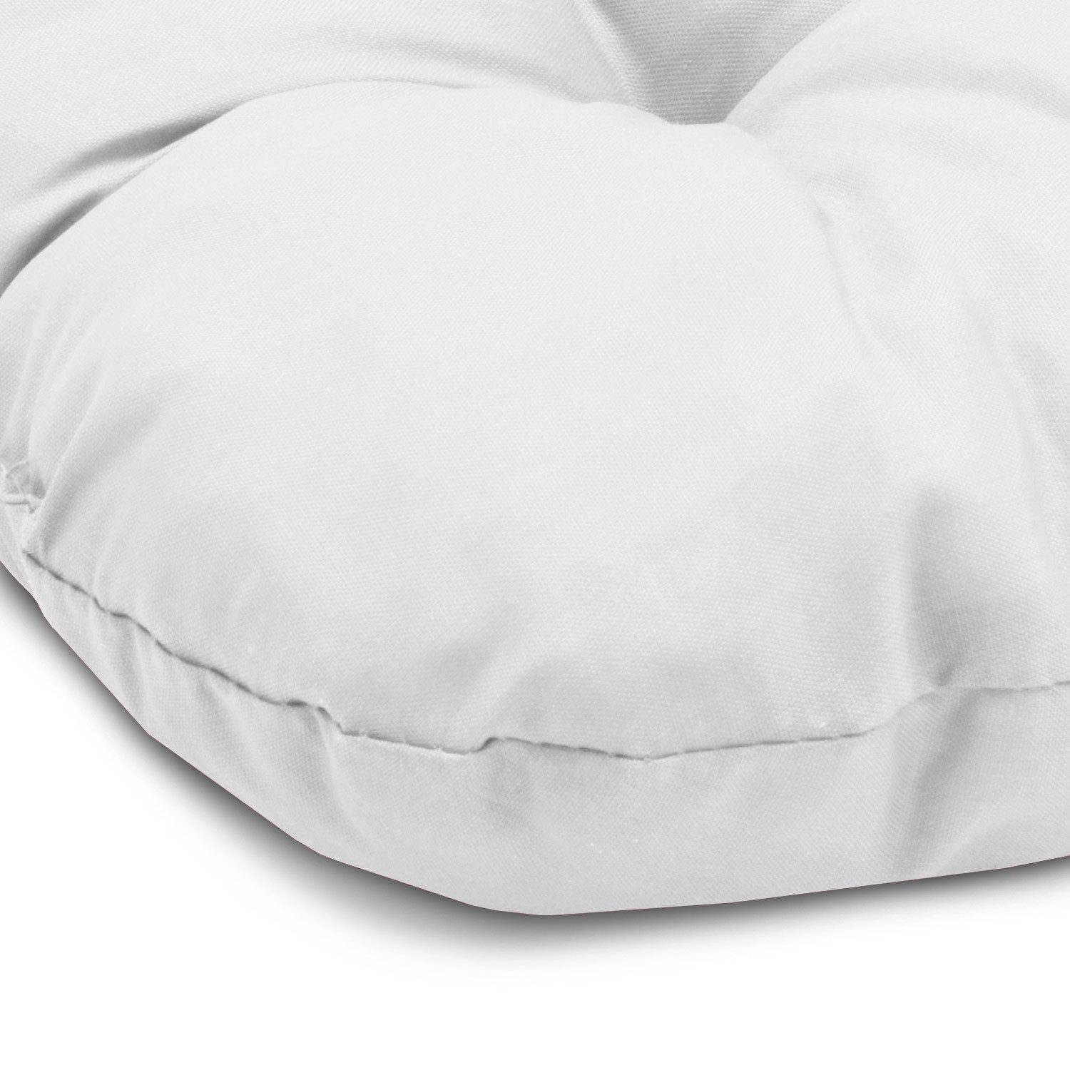 Beautissu Stuhlkissen 4er Set Sitzkissen Lisa Weiß, 40x40x8cm, Indoor & Outdoor Kissen mit 8cm Schaumstoff Füllung, widerstandsfähig