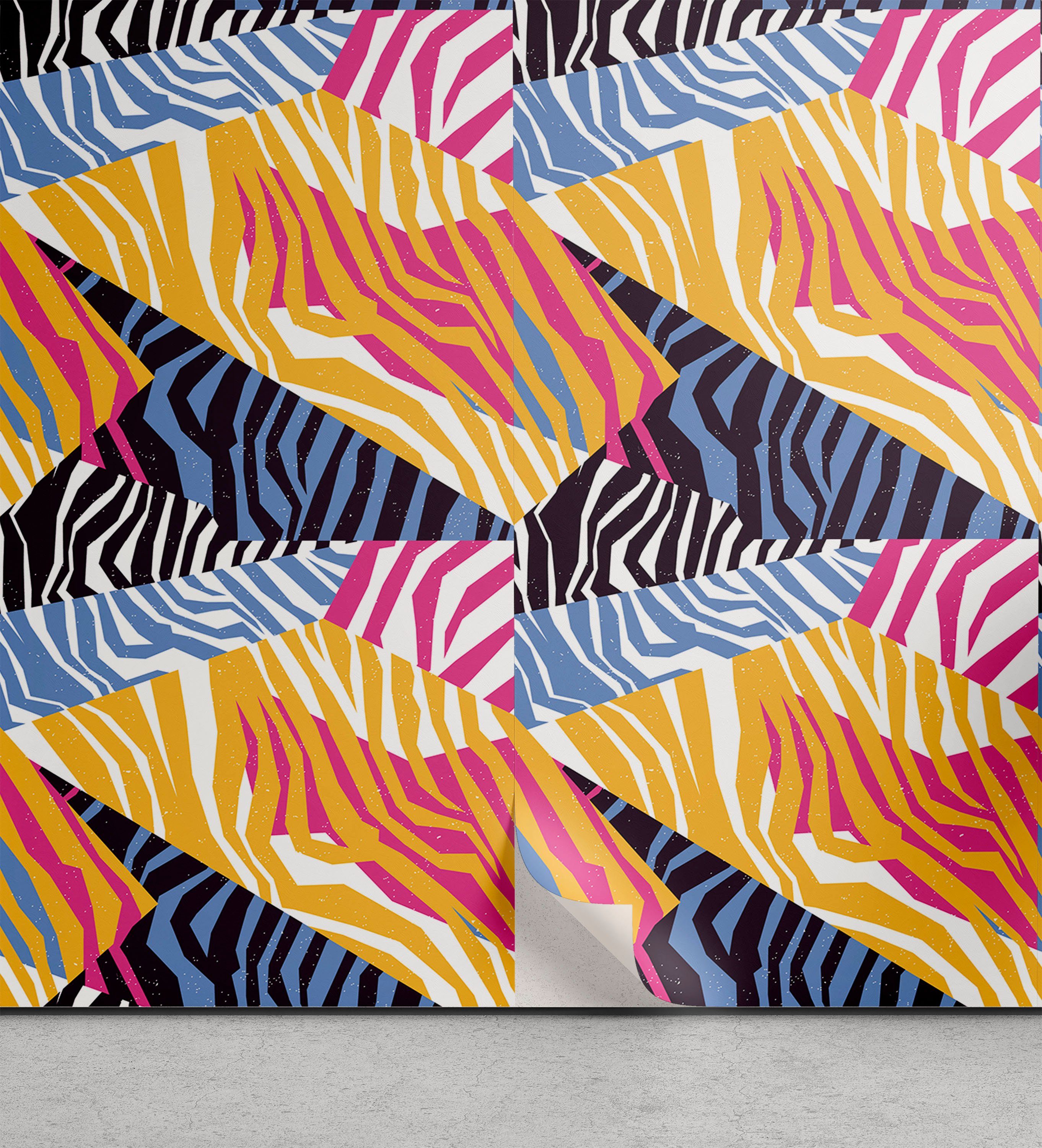 Abakuhaus Küchenakzent, Wohnzimmer Vinyltapete Safari Bunter Zebra-Streifen selbstklebendes Wilder