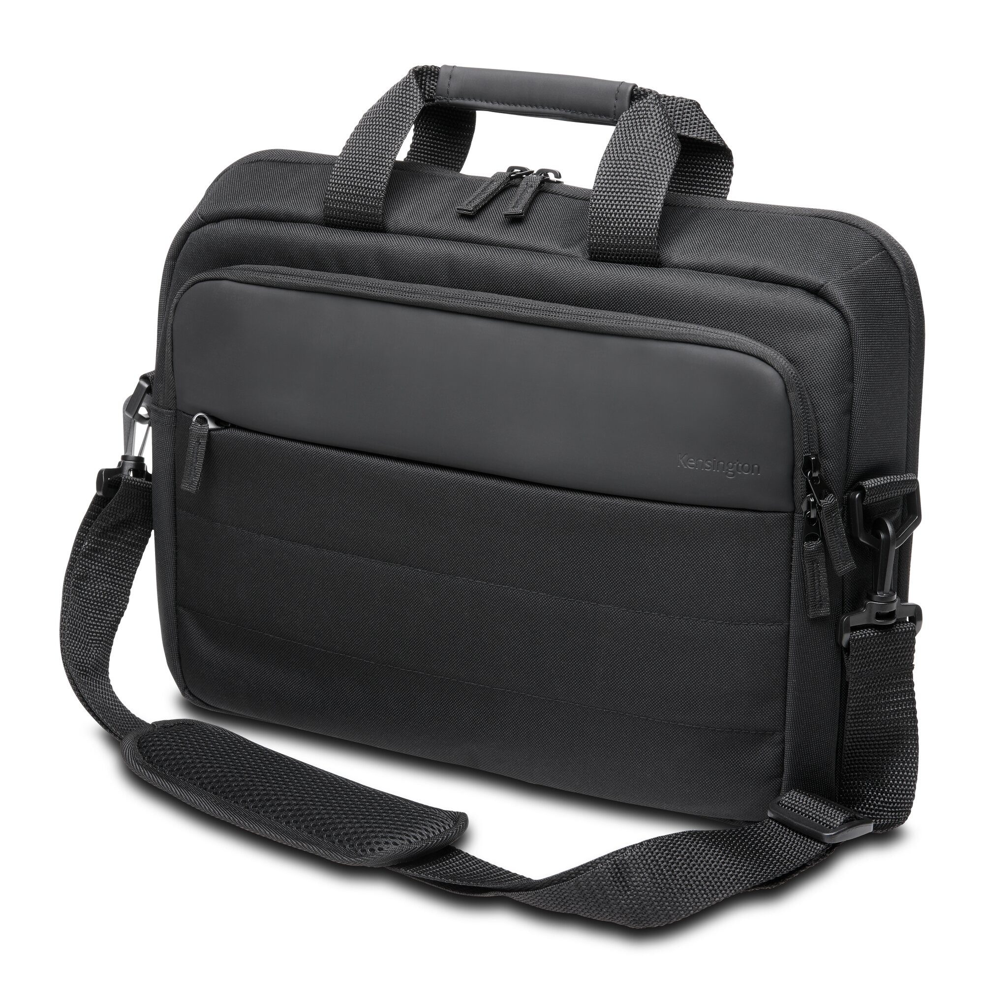 KENSINGTON Laptoptasche Notebooktasche Umhängetasche Businesstasche (Spar-Set, 1-tlg., 16 Zoll gepolstert), recyceltes Polyester, Trolleyband, Clamshell