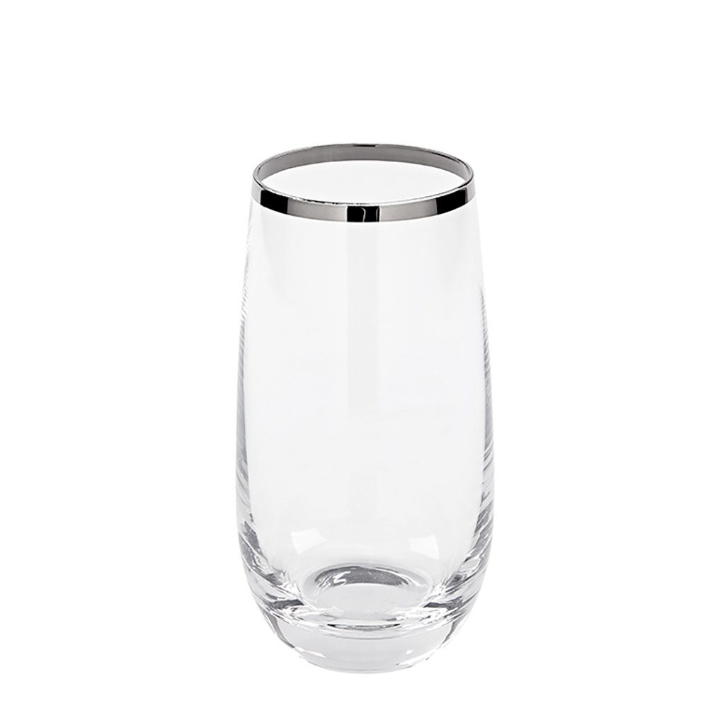 Fink Glas FINK Longdrinkglas - 14cm 7cm - B. x Platinum silber-transparent H