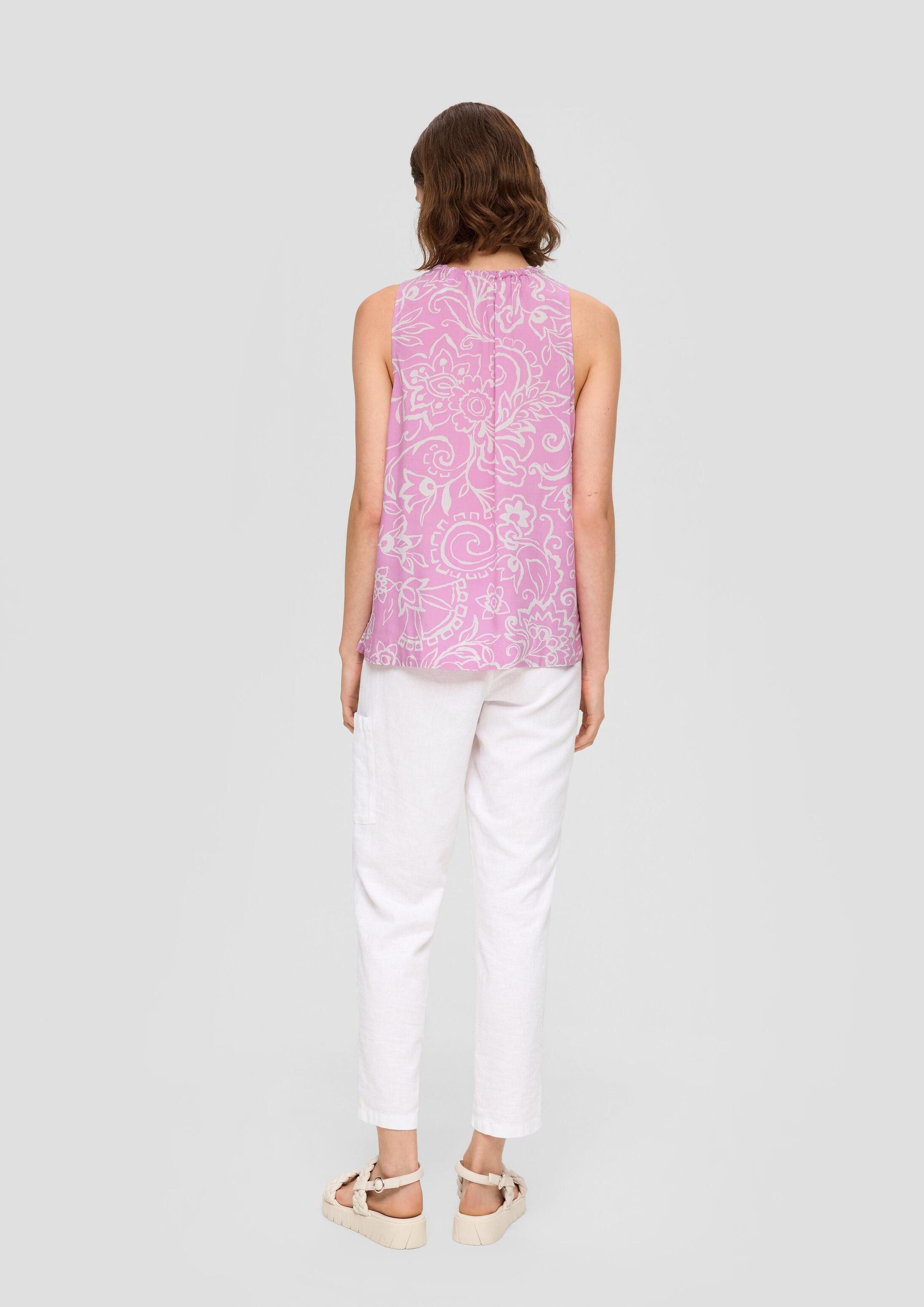 s.Oliver Blusentop Bluse Blusenshirt aus Viskose mit All-over-Print