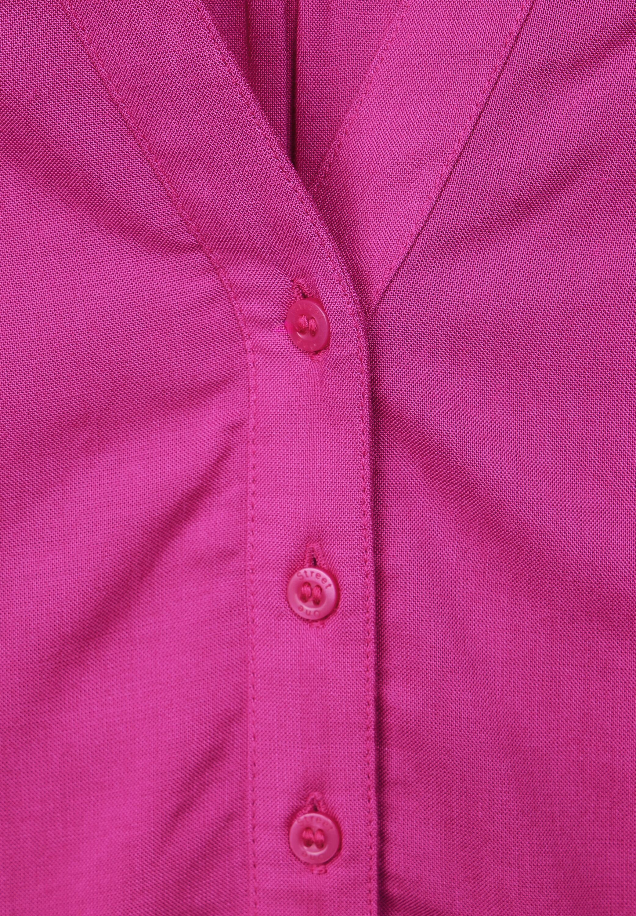 mit Seitenschlitzen ONE pink Shirtbluse bright cozy Bamika STREET Style