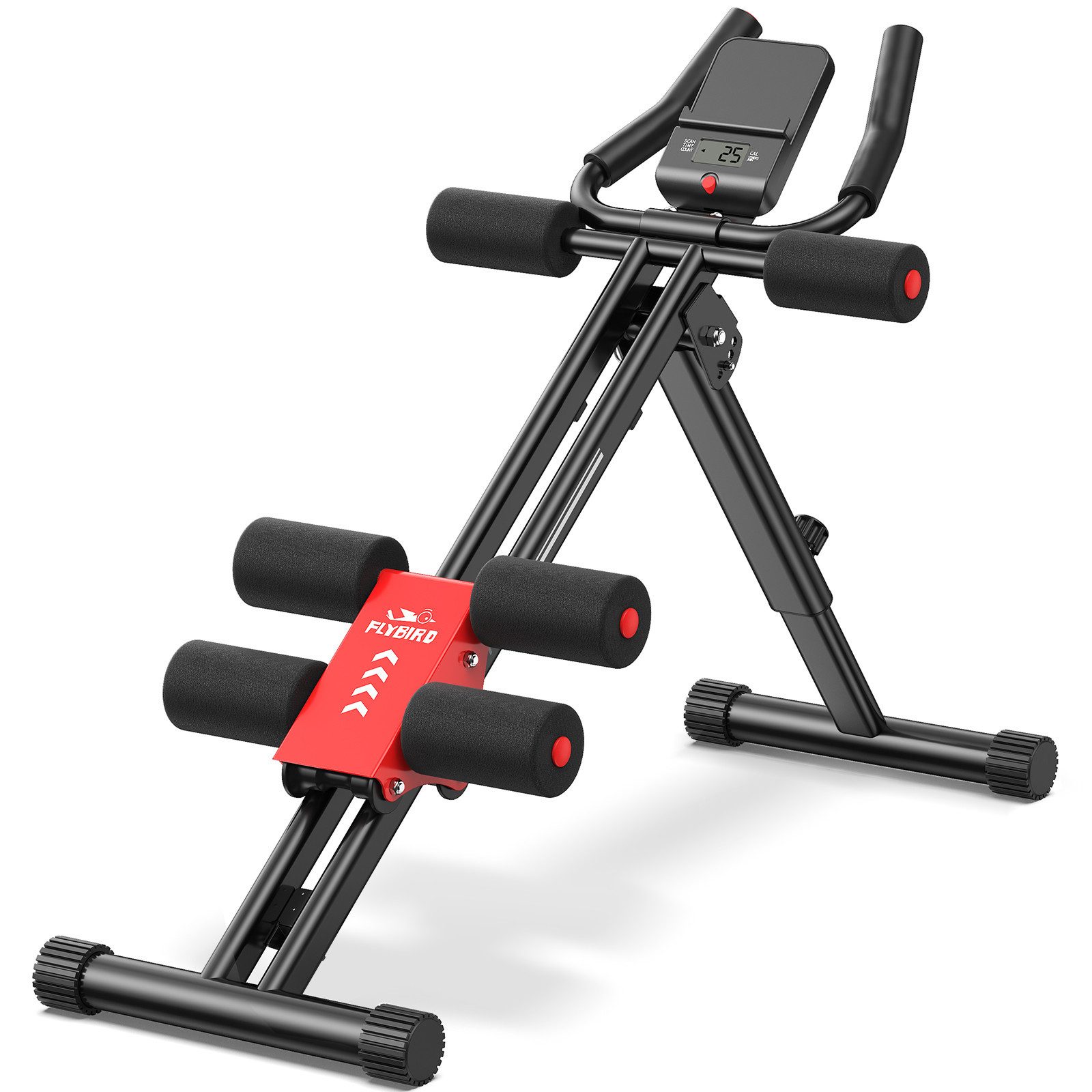 FLYBIRD Bauchtrainer Verstellbar, Faltbares Ganzkörpertraining Gerät (1-St), LCD-Monitor, 150kg Tragfähigkeit für Zuhause