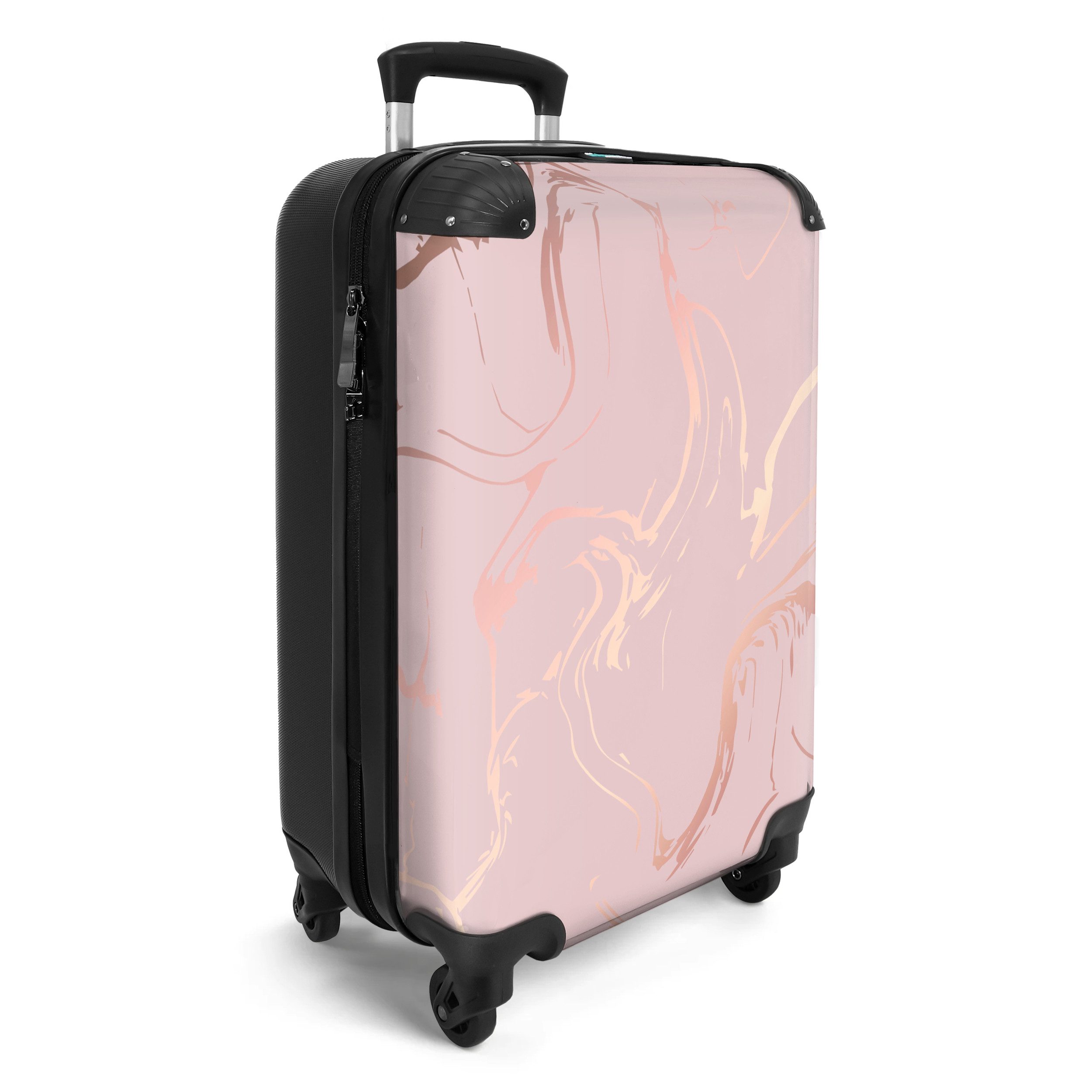 NoBoringSuitcases.com© Hartschalen-Trolley Marmor - Roségold - günstig online kaufen