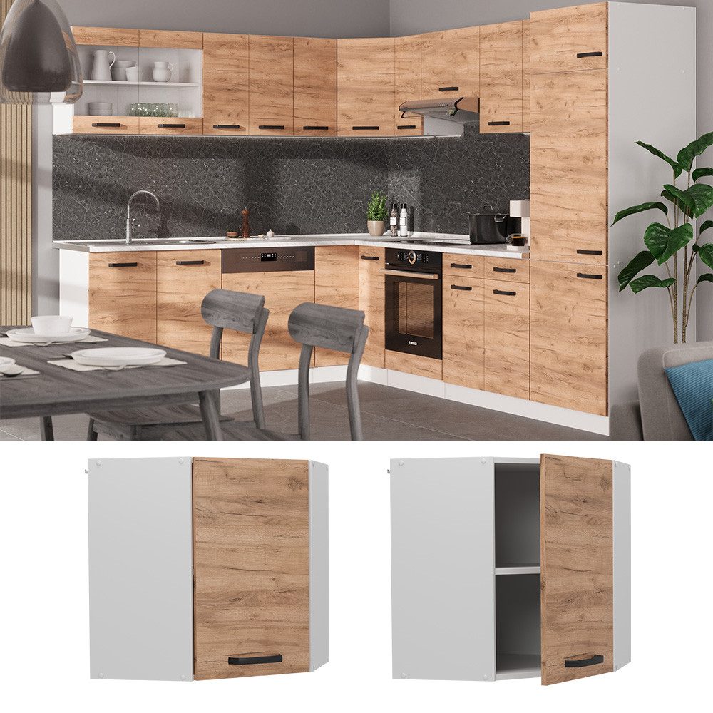Vicco Eckhängeschrank R-Line, Goldkraft Eiche/Weiß, 57 günstig online kaufen