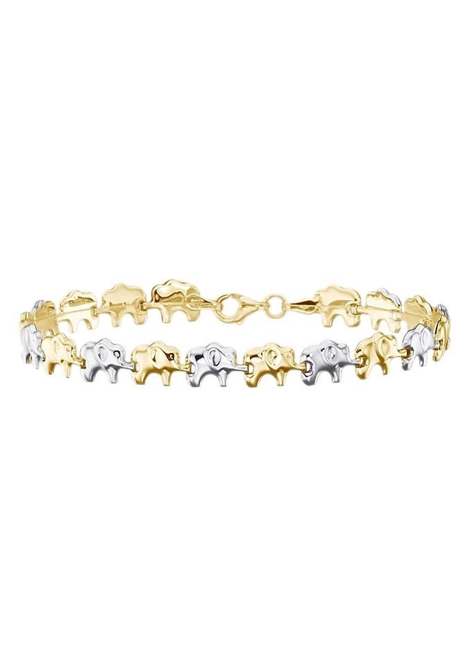 Firetti Armband Schmuck Geschenk Gold 333 Armschmuck Armkette Goldarmband  Elefant, zu Kleid, Shirt, Jeans, Sneaker! Anlass Geburtstag Weihnachten