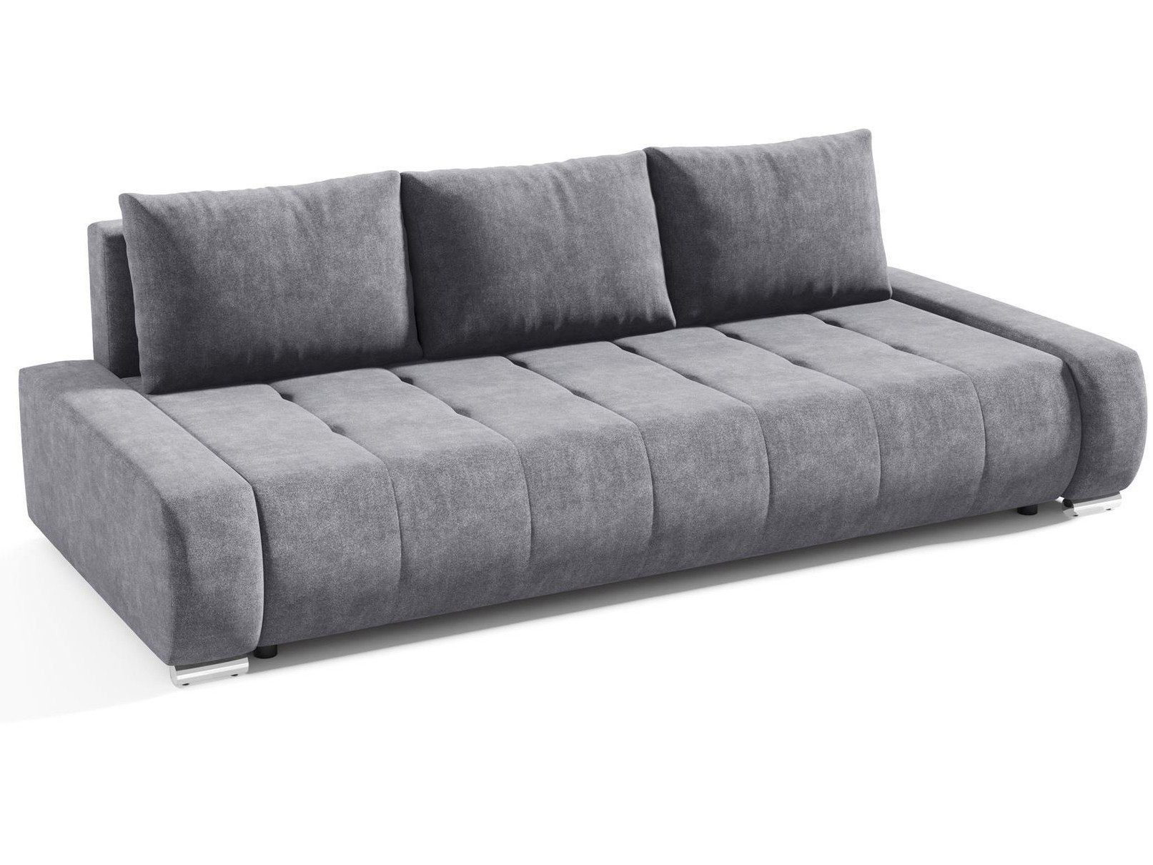 Beautysofa Schlafsofa DRACO 3-Sitzer mit Schlaffunktion und Bettkasten, Modernes Design & Zeitloser Komfort, Liegefläche: 160 x 200 cm