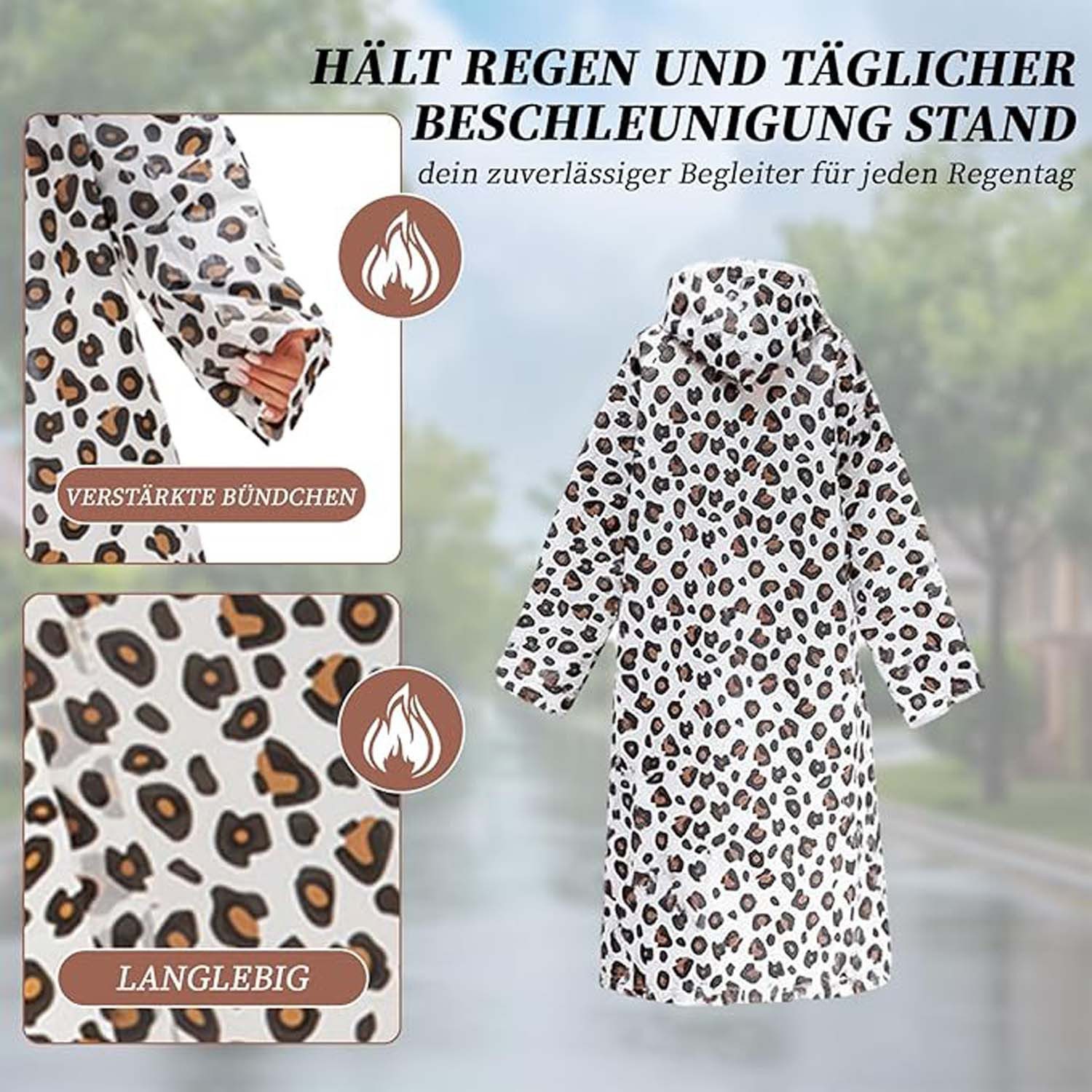 Coonoor Regenjacke Regenmantel Damen Wasserdicht mit Premium – Bild 4 von 5