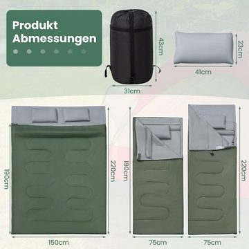 KOMFOTTEU Schlafsack Deckenschlafsack, mit Zwei Kissen, (190+30) x 150 cm