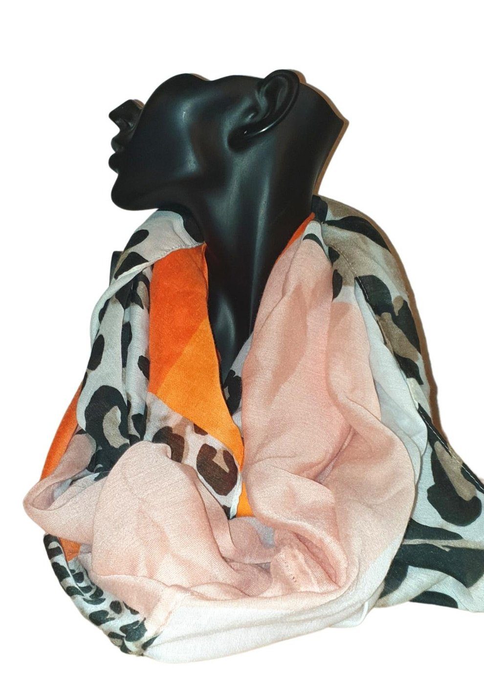 Charis Moda Schal Schlauchschal Mustermixed Animal Print Orange - Bunt | Modeschals