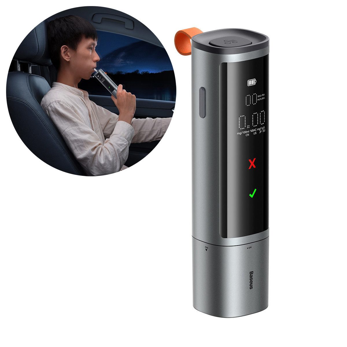 Alkoholtestgerät SafeJourney Pro Series Alkoholtester 470 mAh grau