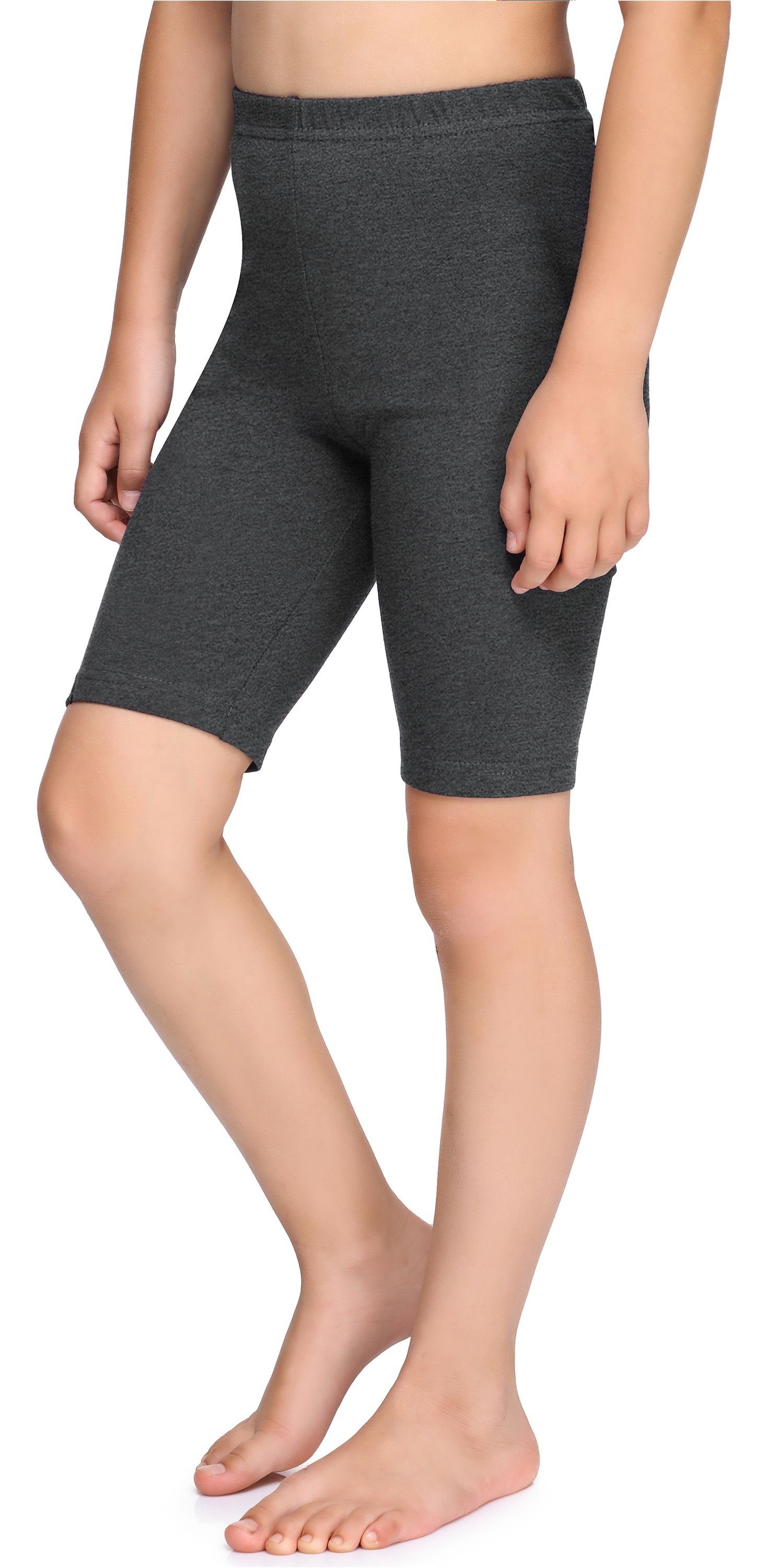 Bund MS10-227 elastischer Leggings (1-tlg) Baumwolle Kurze Merry Leggings Mädchen Style Dunkelmelange aus