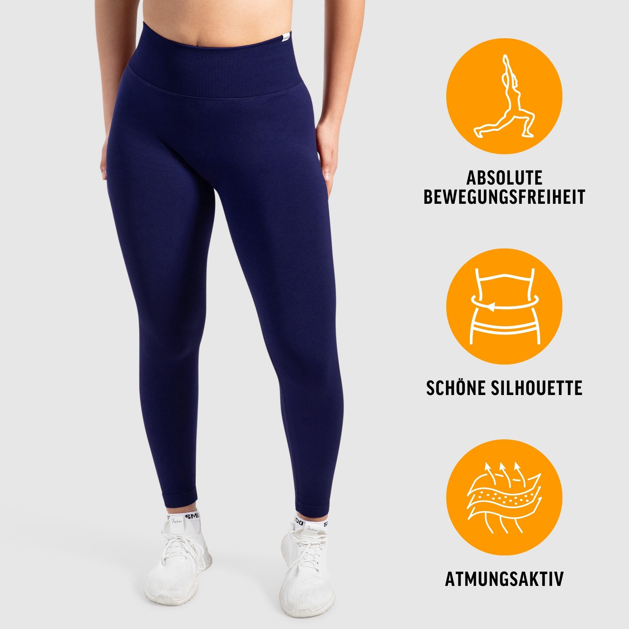 Smilodox Leggings Sena, Nahtlose High Waist Sportleggings mit V-Kontur & Shaped Fit Figurformende Trainingshose aus atmungsaktivem Funktionsmaterial