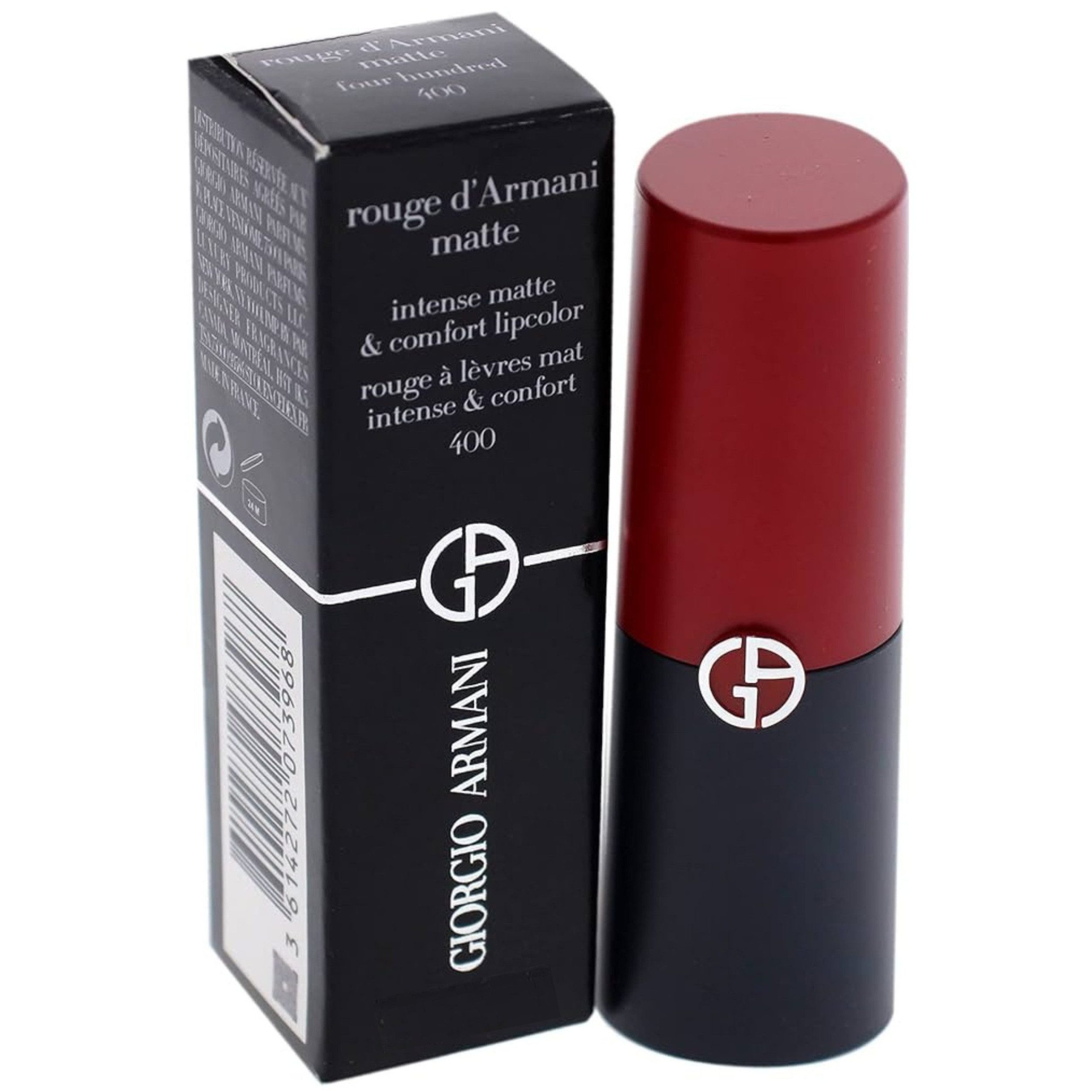 Giorgio Armani Lippenstift Rouge D'Armani Matte 400, 1-tlg., Hochpigmentiert, matt & mit Magnetverschluss – für stilvolle Lippen