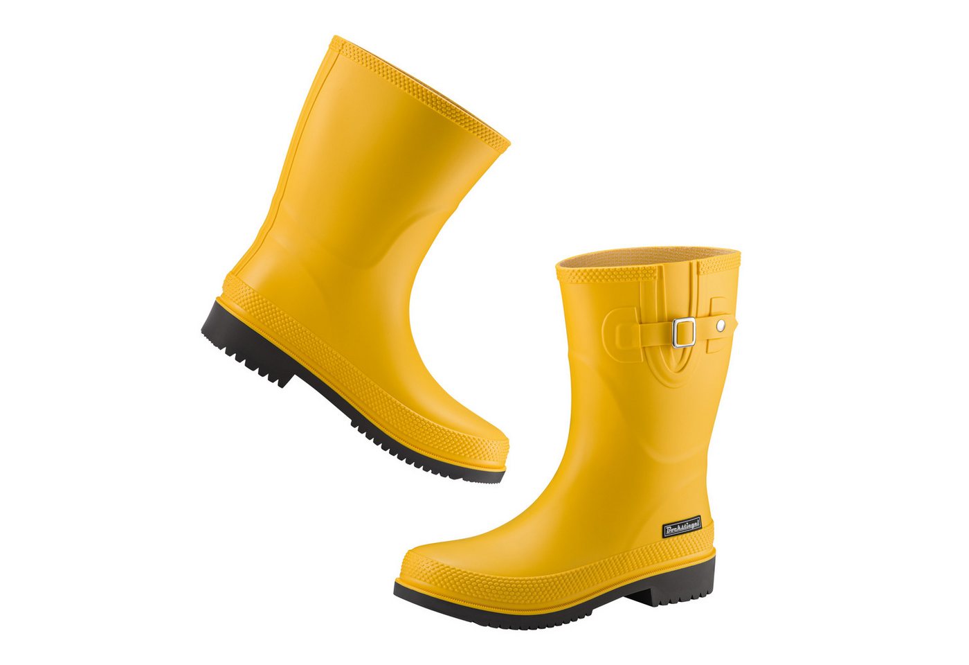 Fjordvik Spanstövlar Schlupfstiefel Mattes Finish 39 Gelb-Schwarz Gummistiefel Perfekt für die Stadt Spaziergänge Gassigehen