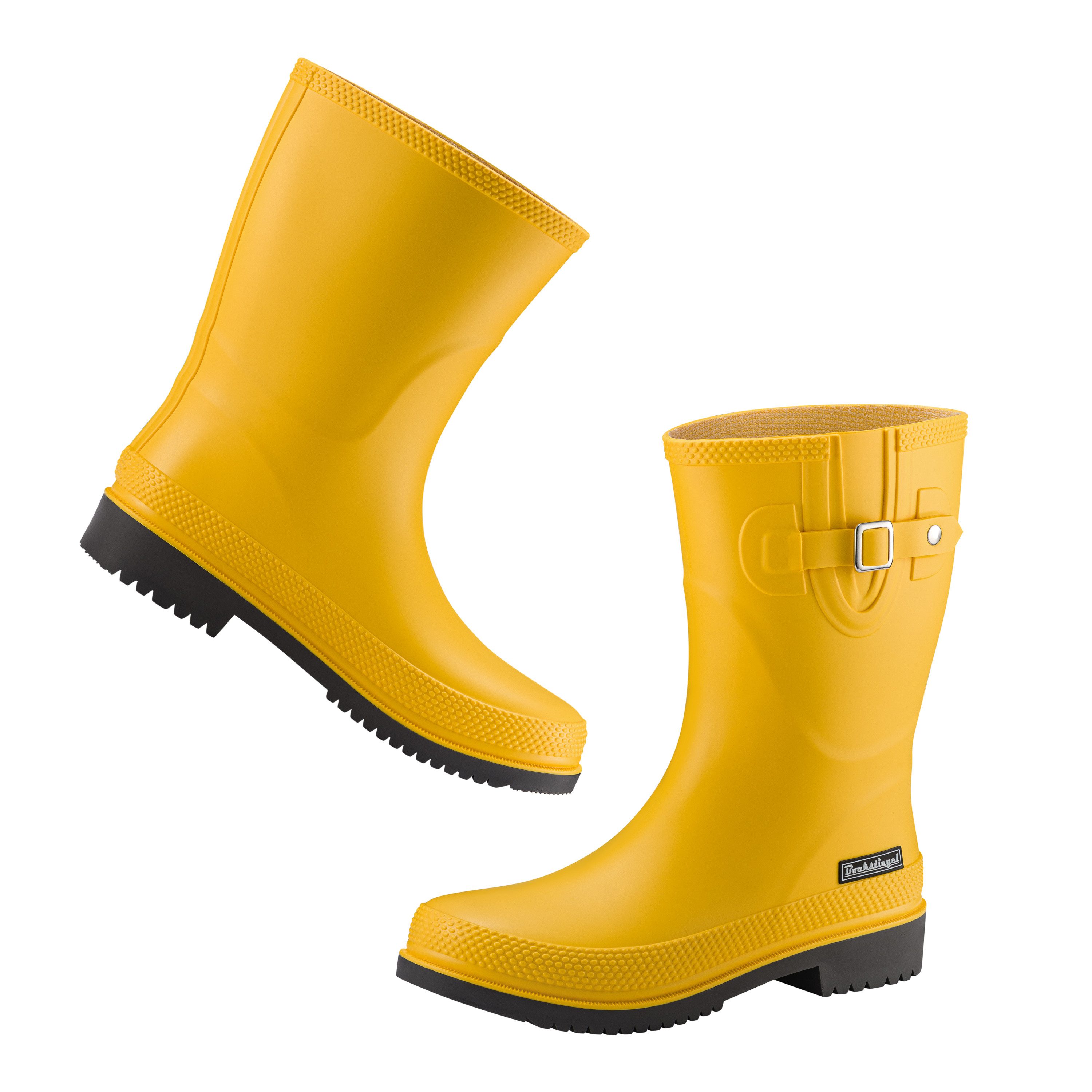 Fjordvik Spanstövlar Schlupfstiefel Mattes Finish 41 Gelb-Schwarz Gummistiefel Perfekt für die Stadt Spaziergänge Gassigehen