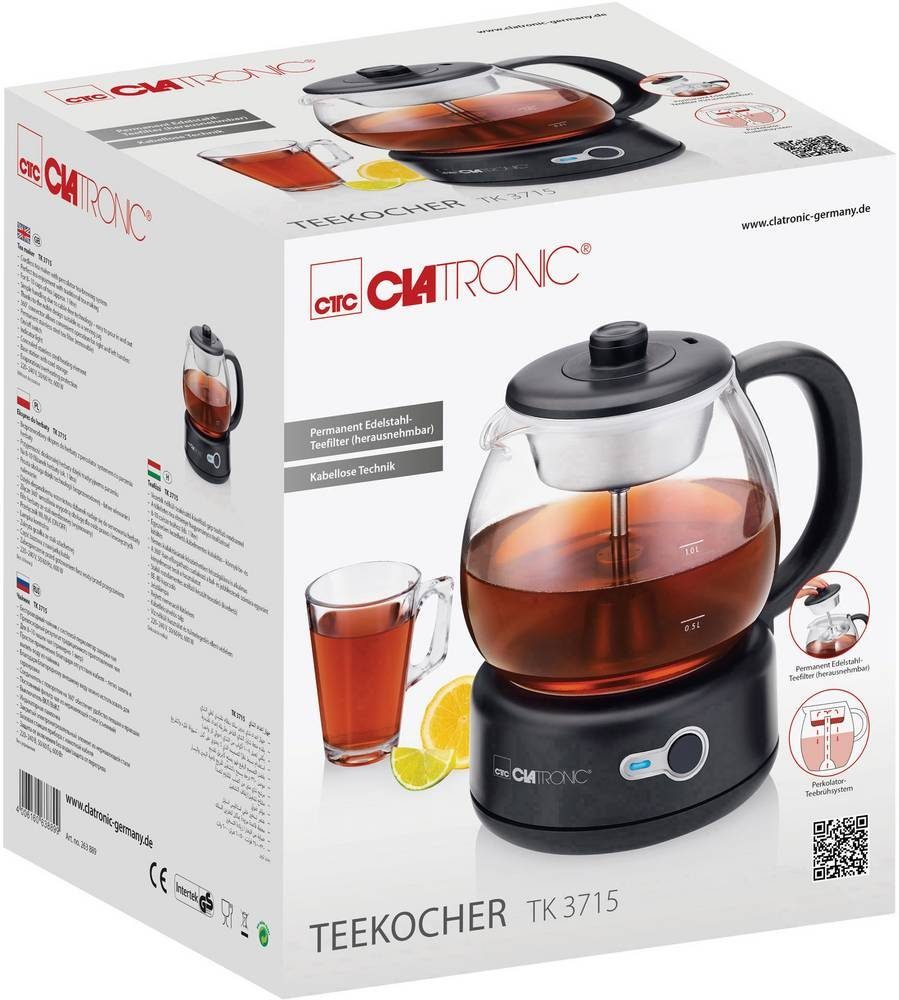 CLATRONIC Teebereiter Clatronic TK 3715 Teemaschine Schwarz, 720 W