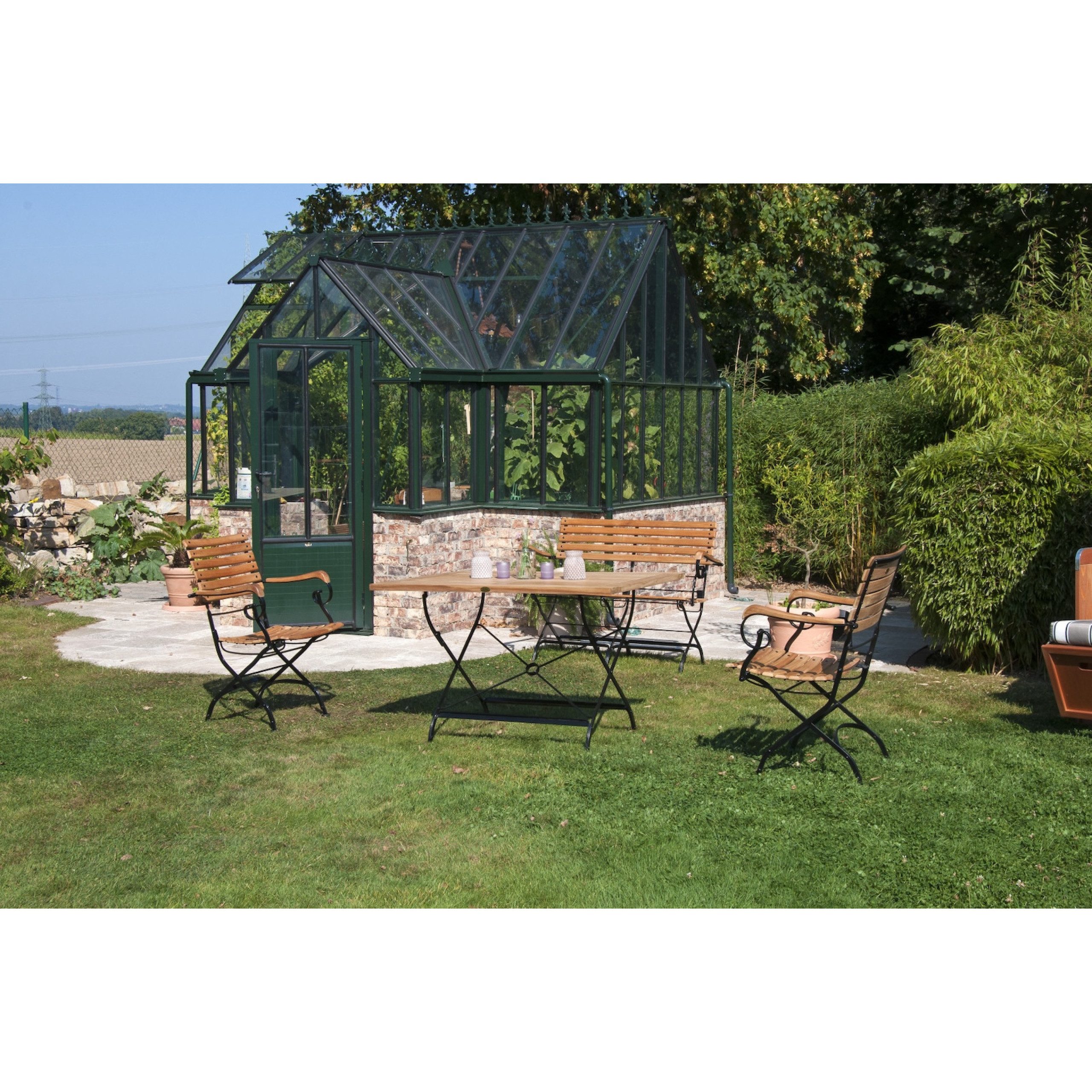 SonnenPartner Gartenstuhl Sonnenpartner Klappsessel Oxford Teakholz und Eisen schwarz