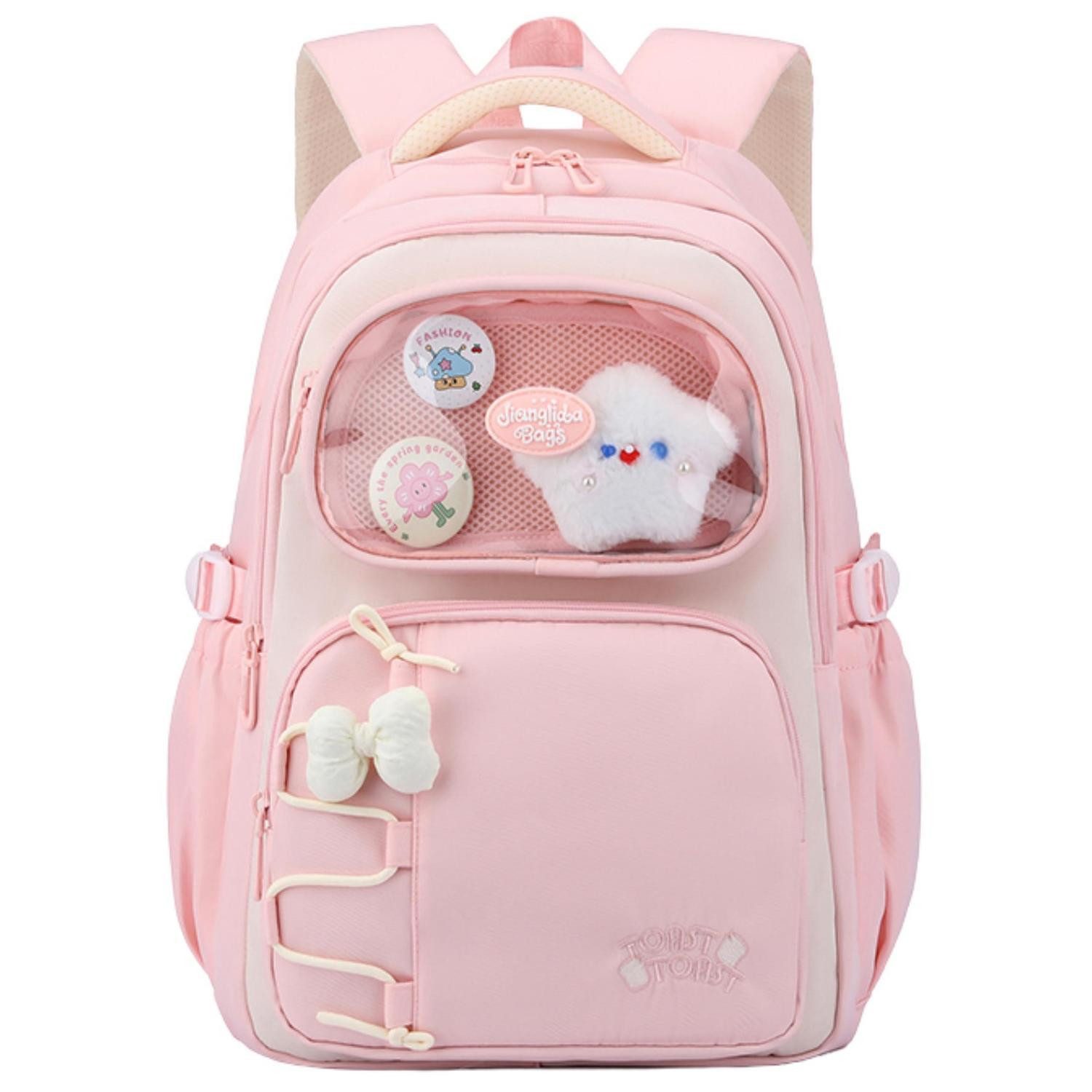 LuxusKollektion Schulrucksack Schulrucksack Mädchen Rosa 15,6" Laptop