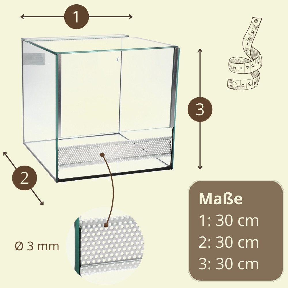 GarPet Terrarium Terrarium 30x30x30 cm Glas Reptilienbecken Mit Belüftung U günstig online kaufen