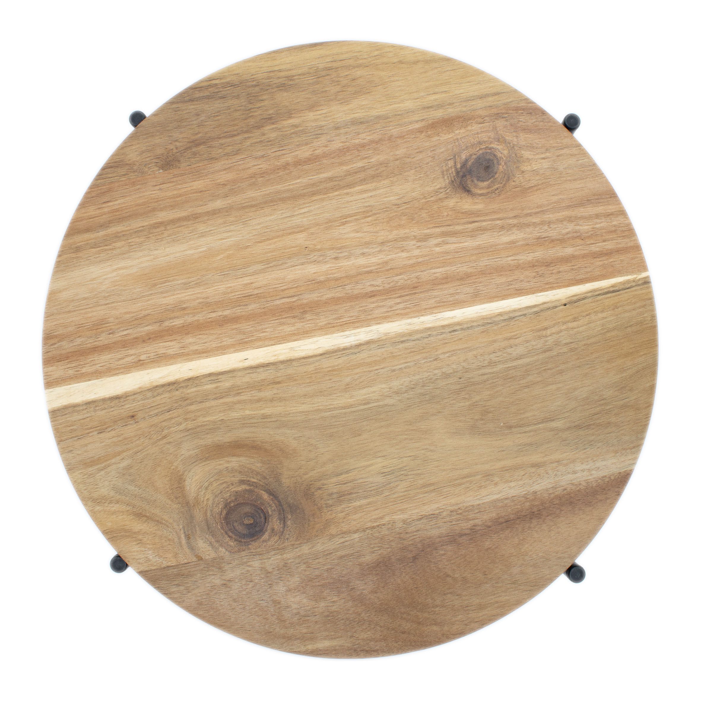 Spetebo Beistelltisch mit Akazien Tischplatte (Couchtisch, 1-St., mit Holz Platte und Metall Gestell), Tischplatte abnehmbar – Bild 4 von 5