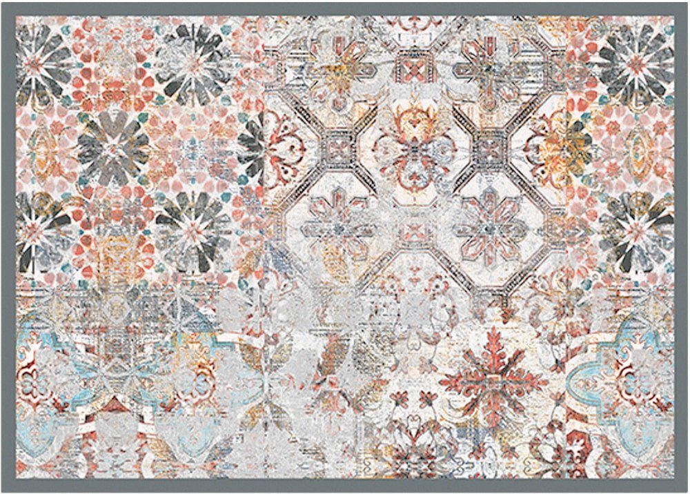 Fußmatte Türmatte Floral Shabby Boho in 50x70 cm als Fussabtreter, matches21 HOME & HOBBY, rechteckig, Höhe: 5 mm, Rutschfester Türvorleger für innen als waschbare Schmutzfangmatte