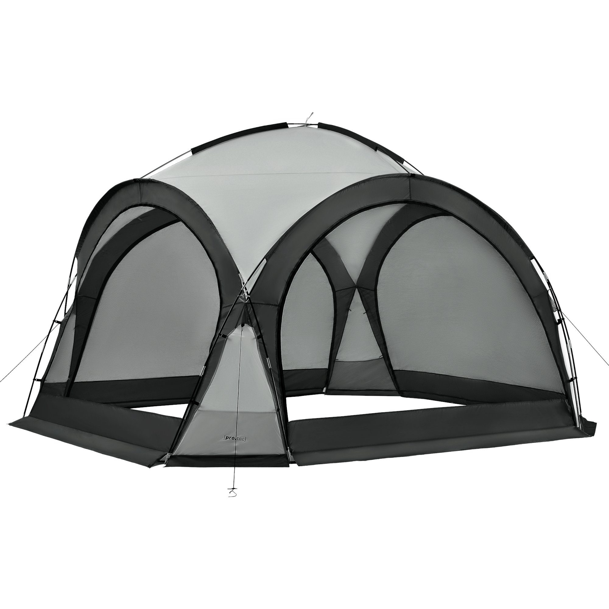 pro.tec Pavillon, »Grästorp« LED Partyzelt 3,45 x 3,45 x2,47 m Grau