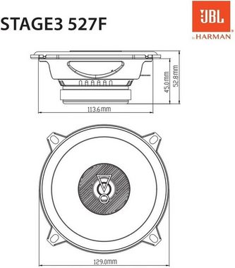 JBL Stage3 527F 2-Wege 13cm Koax Auto-Lautsprecher (40 W, JBL Stage3 527F 2-Wege 13cm Koax Lautsprecher)