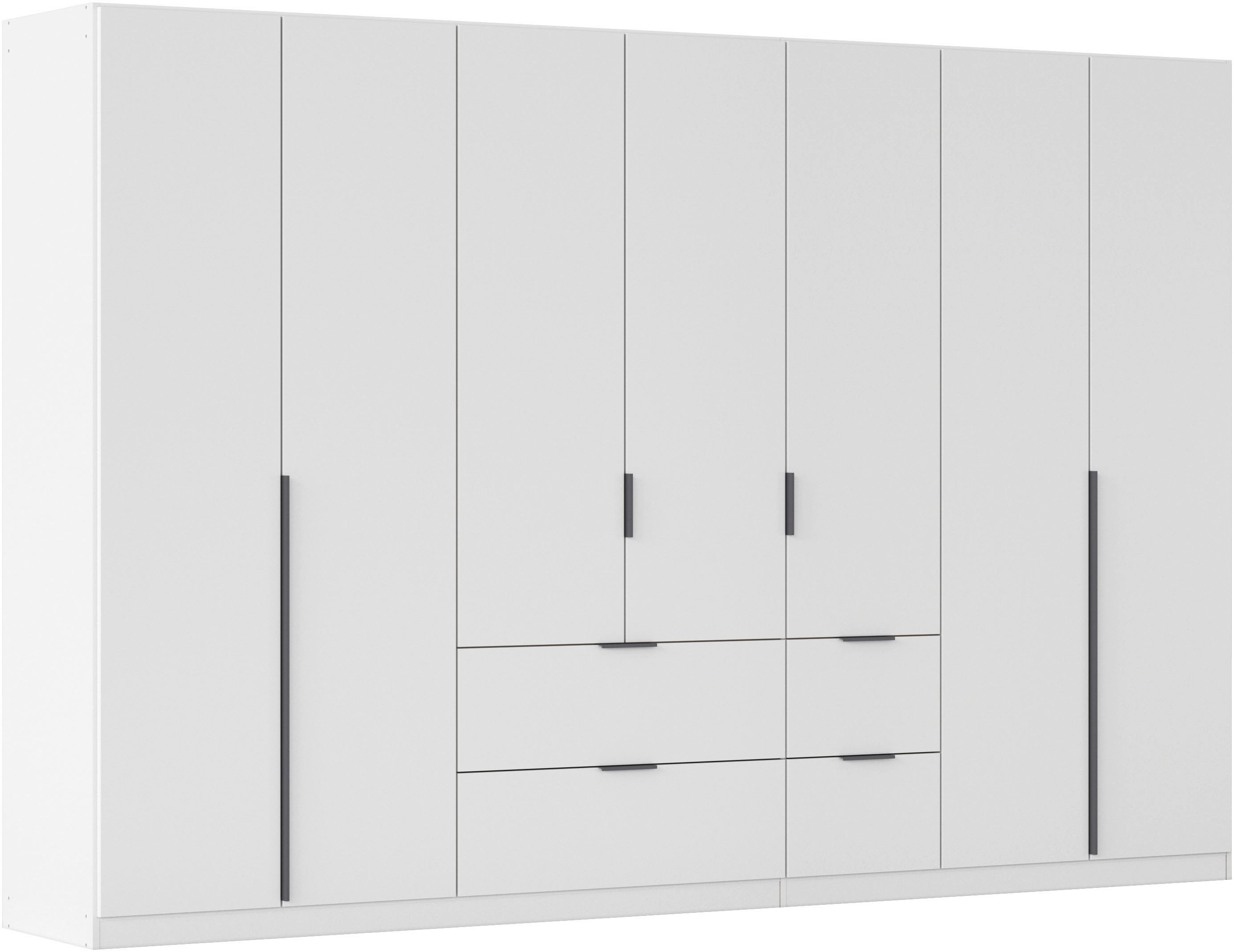 OTTO home Drehtürenschrank Kleiderschrank Schrank Garderobe AGORDO mit Dekor- oder Hochglanzfront (in zwei Griff-Farben, Breite 315 cm) mit Außenschubkästen, Serie in 7 Breiten und 2 Höhen MADE IN GERMANY