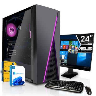 SYSTEMTREFF Business-PC-Komplettsystem (24", AMD Athlon 3000G, Radeon RX Vega3 3-Core Grafikchip, 8 GB RAM, 120 GB SSD)