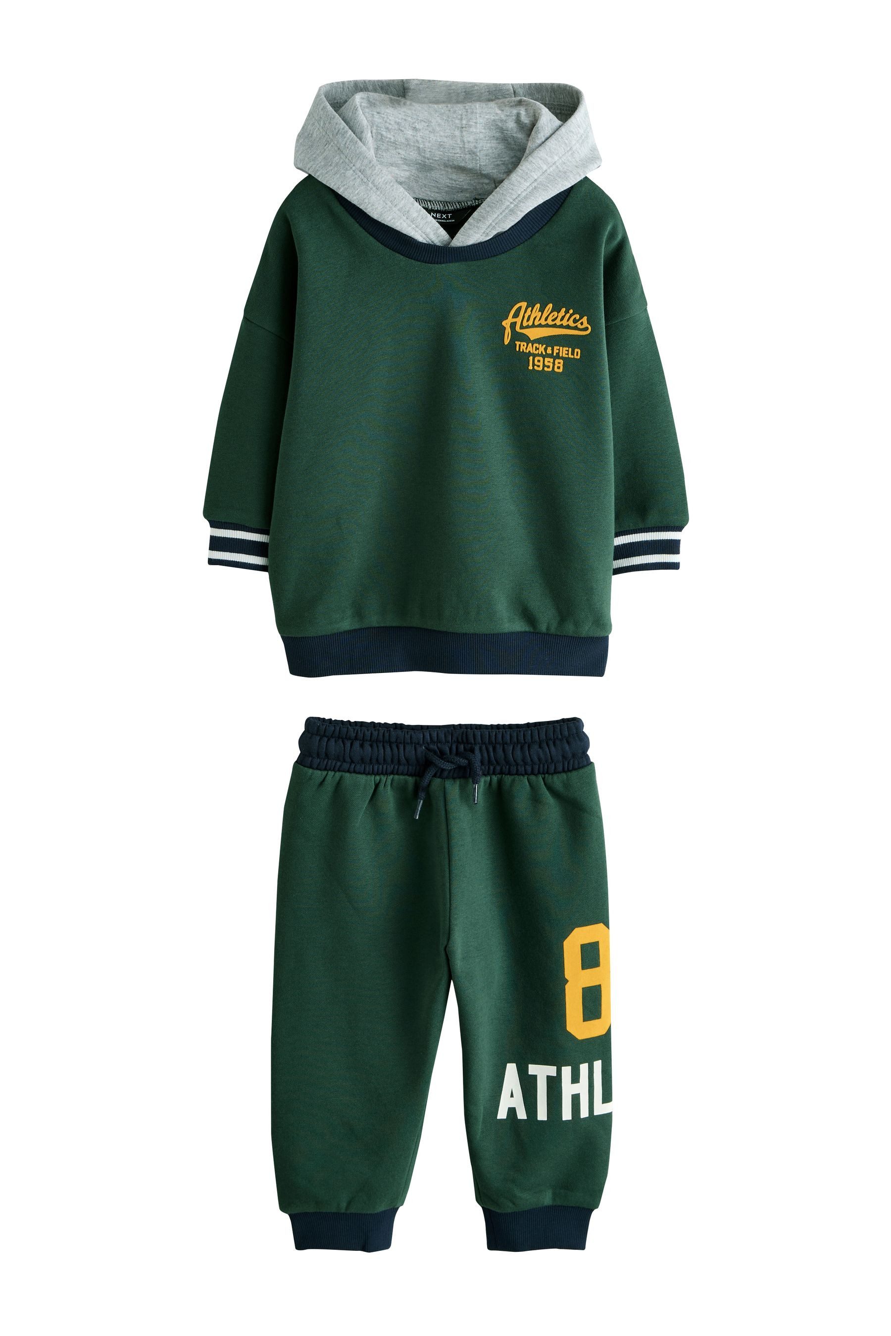 Sweatanzug Blockfarben-Kapuzensweatshirt und Jogginghose