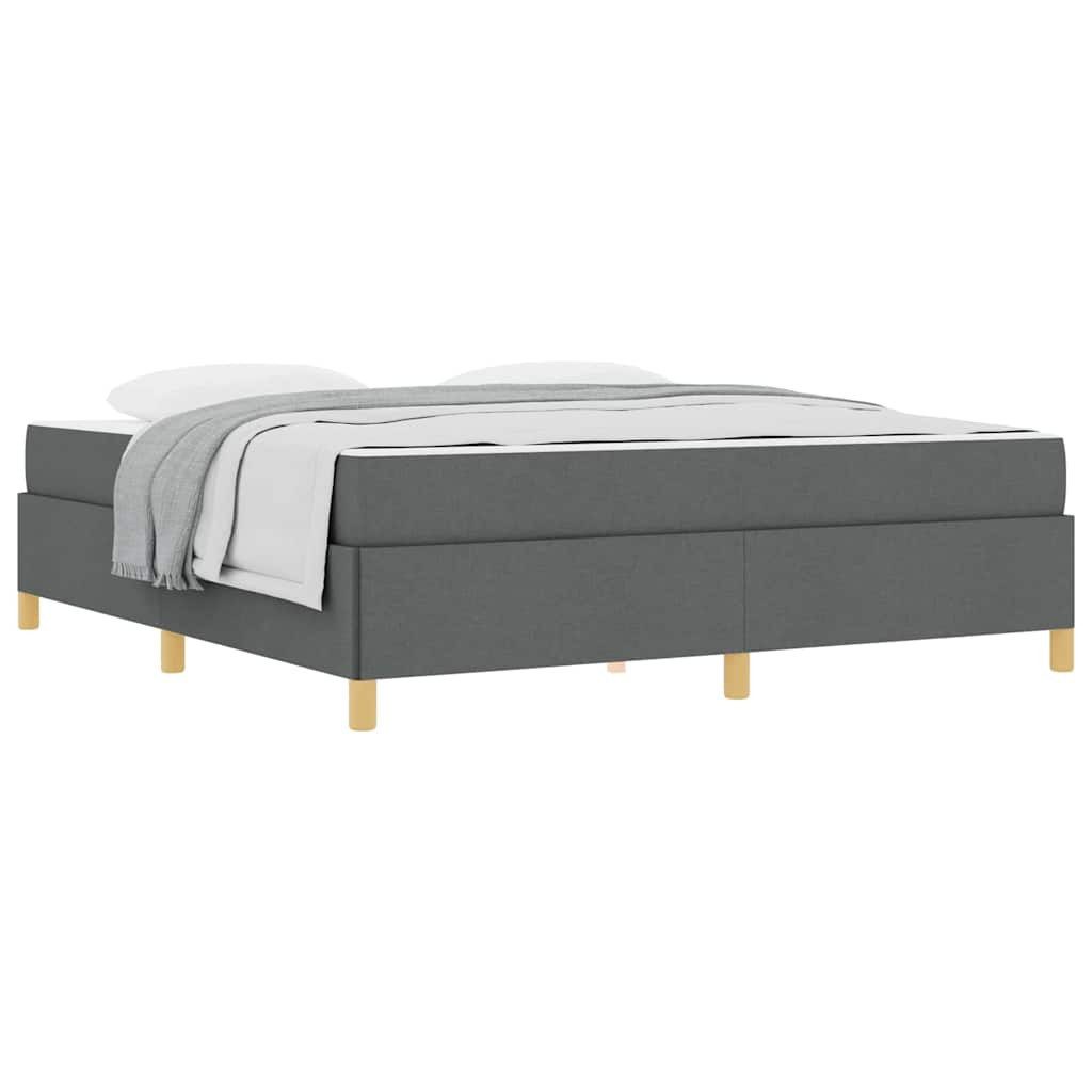vidaXL Bett Boxspringbett Dunkelgrau und Weiß günstig online kaufen