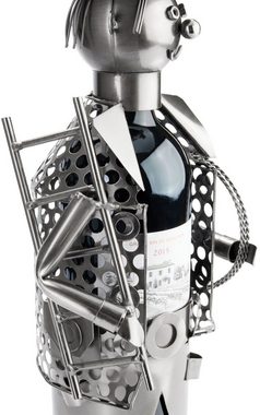 BRUBAKER Weinflaschenhalter Schornsteinfeger, (inklusive Grußkarte), Metall Skulptur, Wein Geschenk