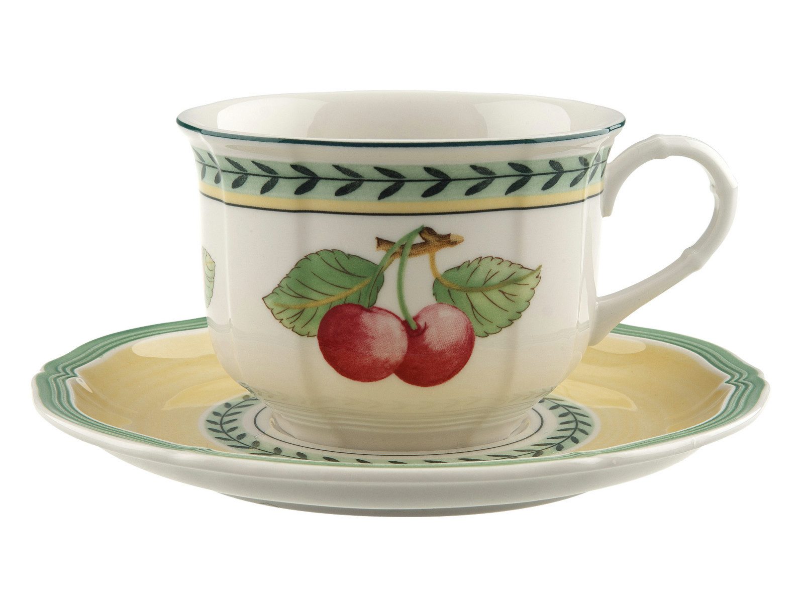 Villeroy & Boch Tasse French Garden Fleurence Frühstückstasse m. Untere, Bone China Porcelain