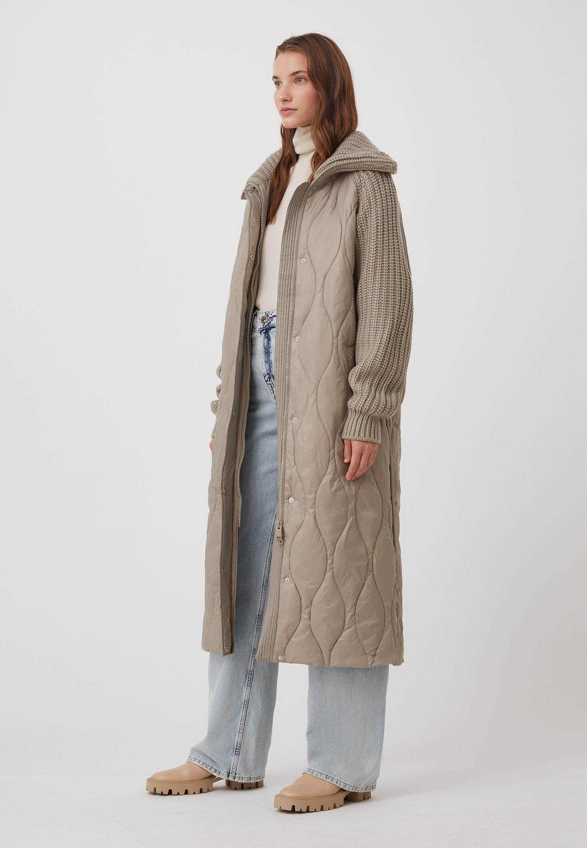 Finn Flare Kurzmantel Elegant mit gestrickten Ärmeln