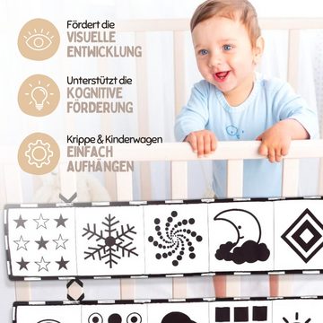 TinyLearner Lernspielzeug Montessori Kontrast-Stoffbuch, CE-Zertifiziert