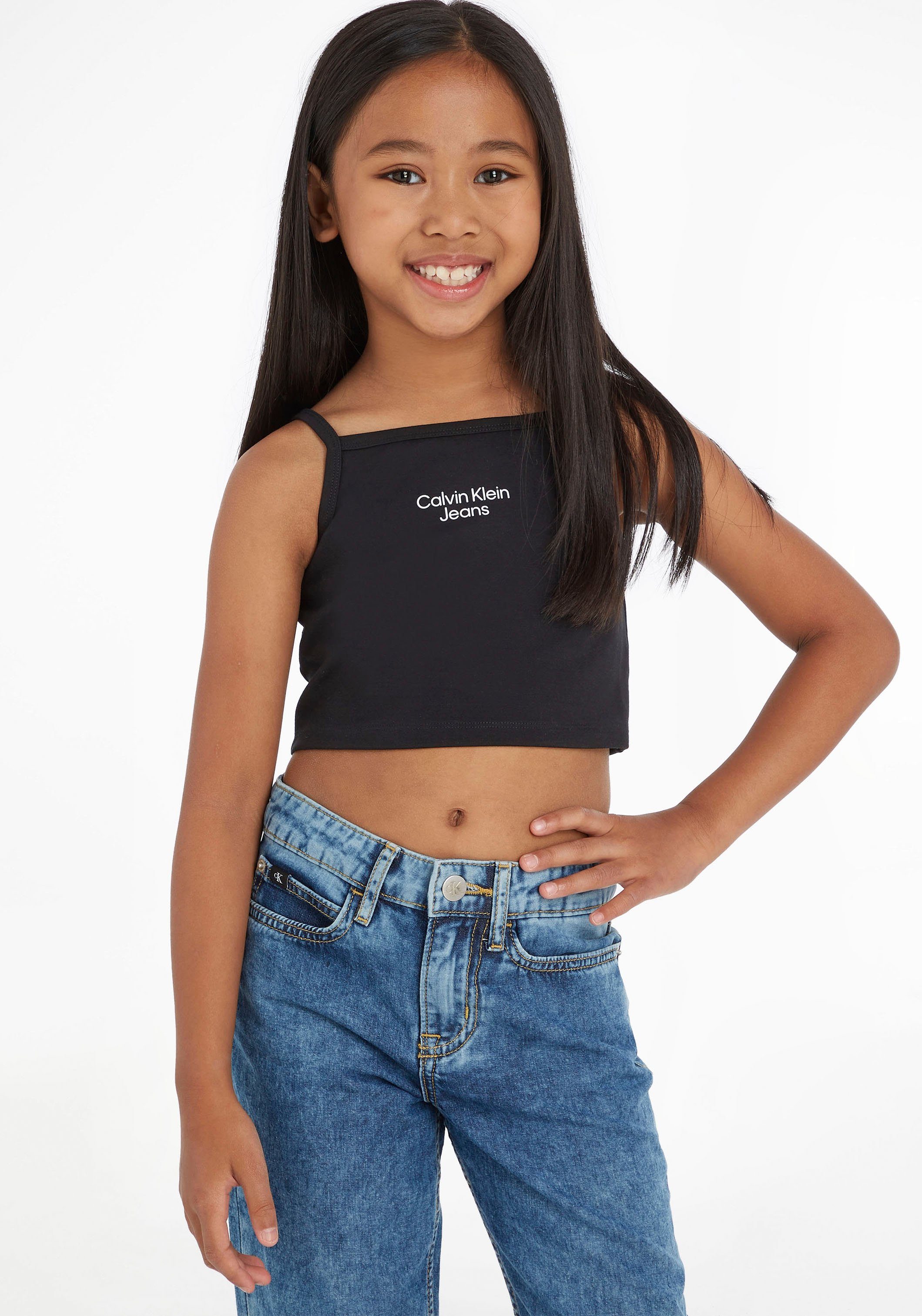 Calvin Jeans schnalen Trägern Kinder Junior Klein MiniMe,mit T-Shirt Kids