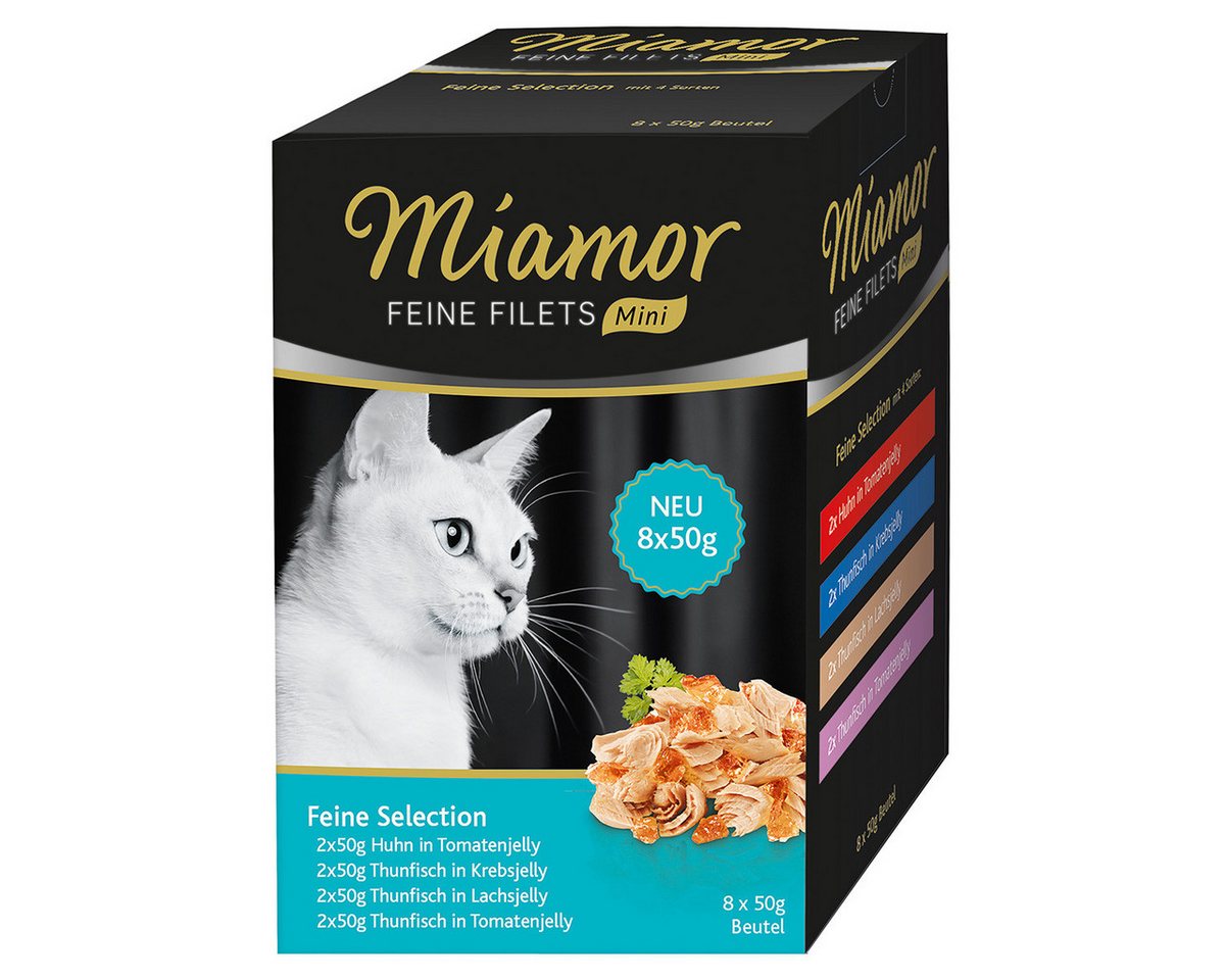 Miamor Feine Filets Mini Multibox Feine Selection 8 x 50 g - 4 Stück, Nassfutter für: Katze