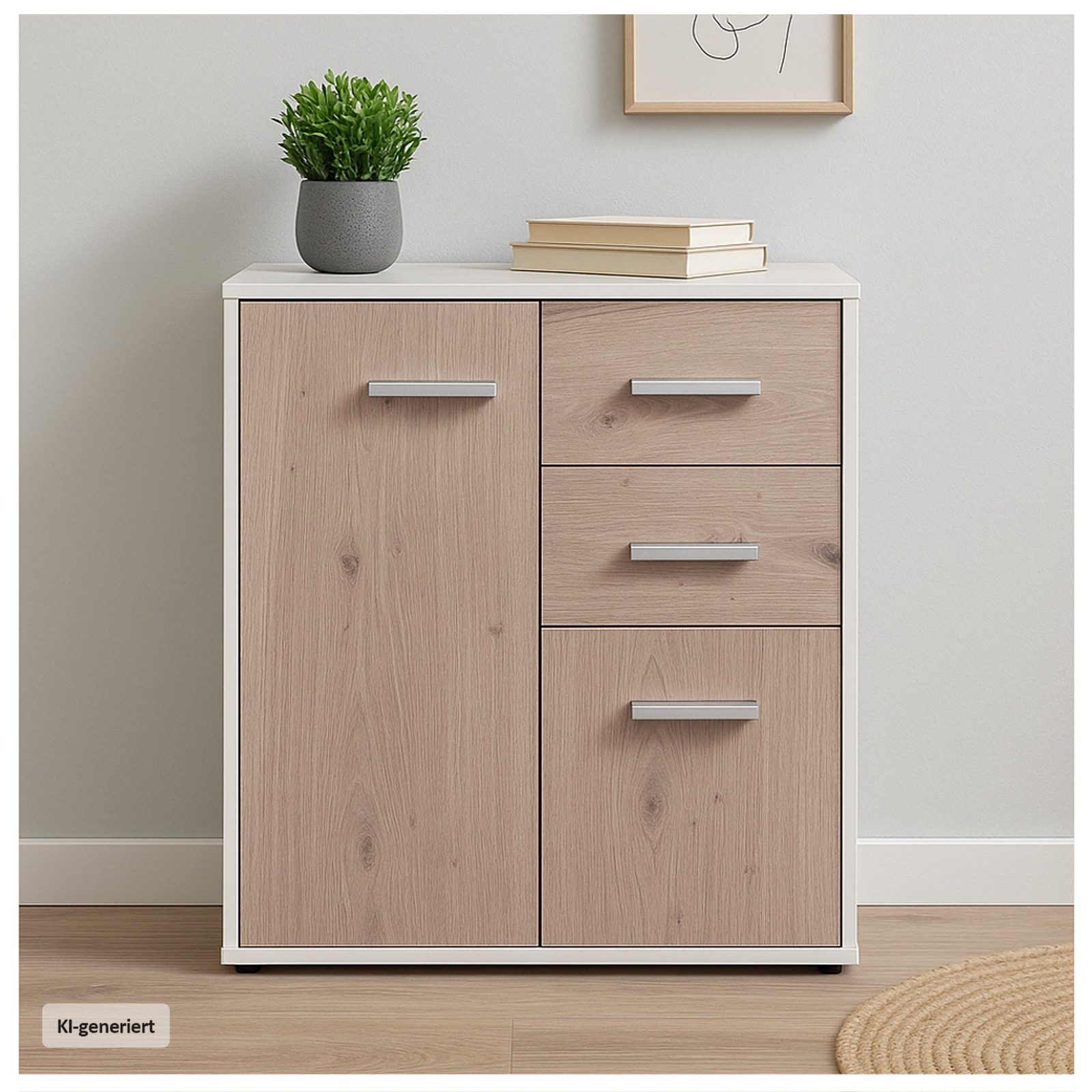 HTI-Line Kommode Nina mit zwei Schubladen (Stück, 1 Kommode), Anrichte Sideboard Schrank
