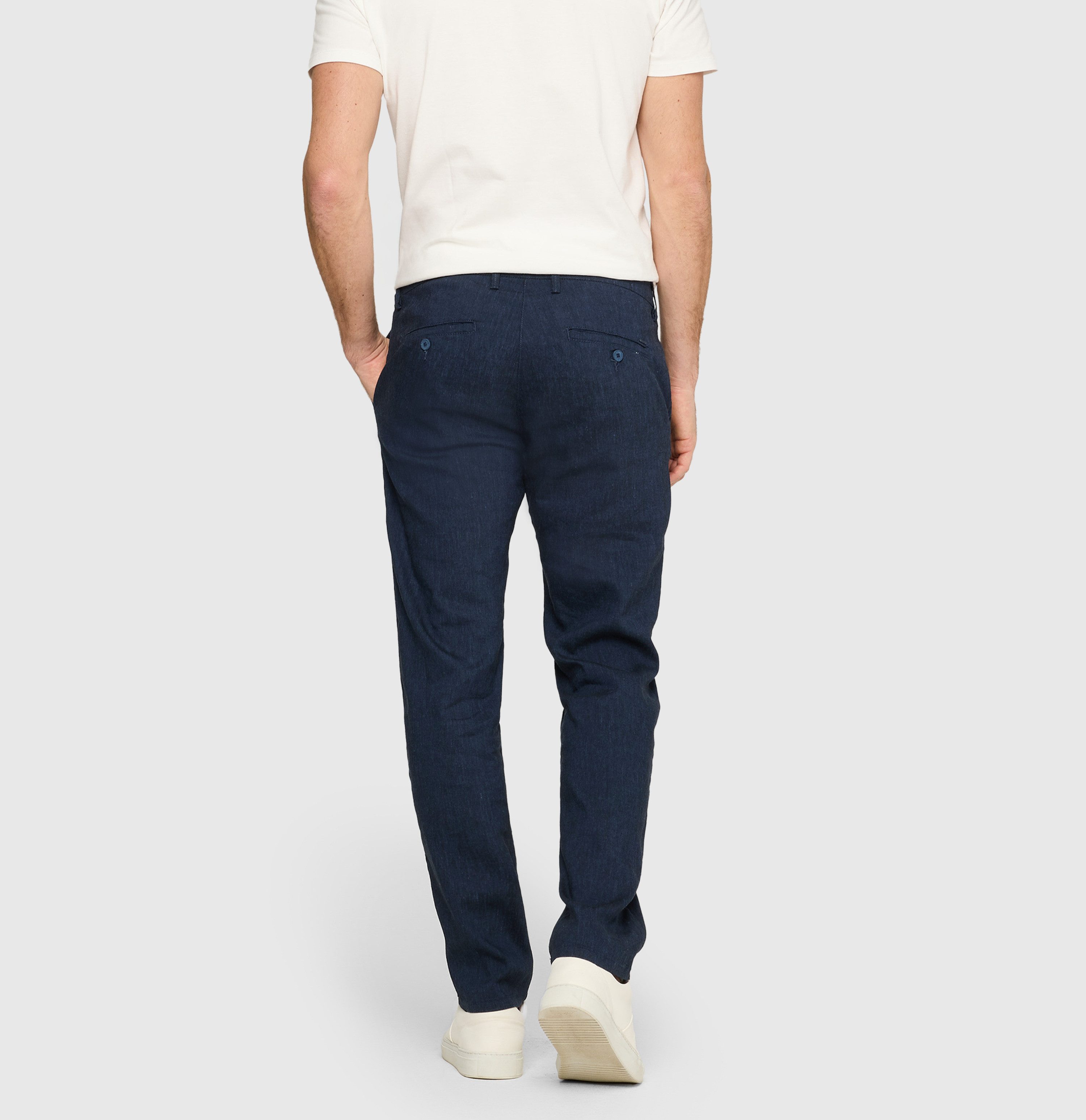 MAC Chinohose Lennox Sport Leinenstruktur