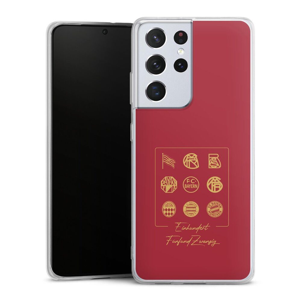 DeinDesign Handyhülle FC Bayern München FCB 125 Jahre Fanartikel FCB 125 Jahre, Samsung Galaxy S21 Ultra 5G Silikon Hülle Bumper Case Smartphone Cover