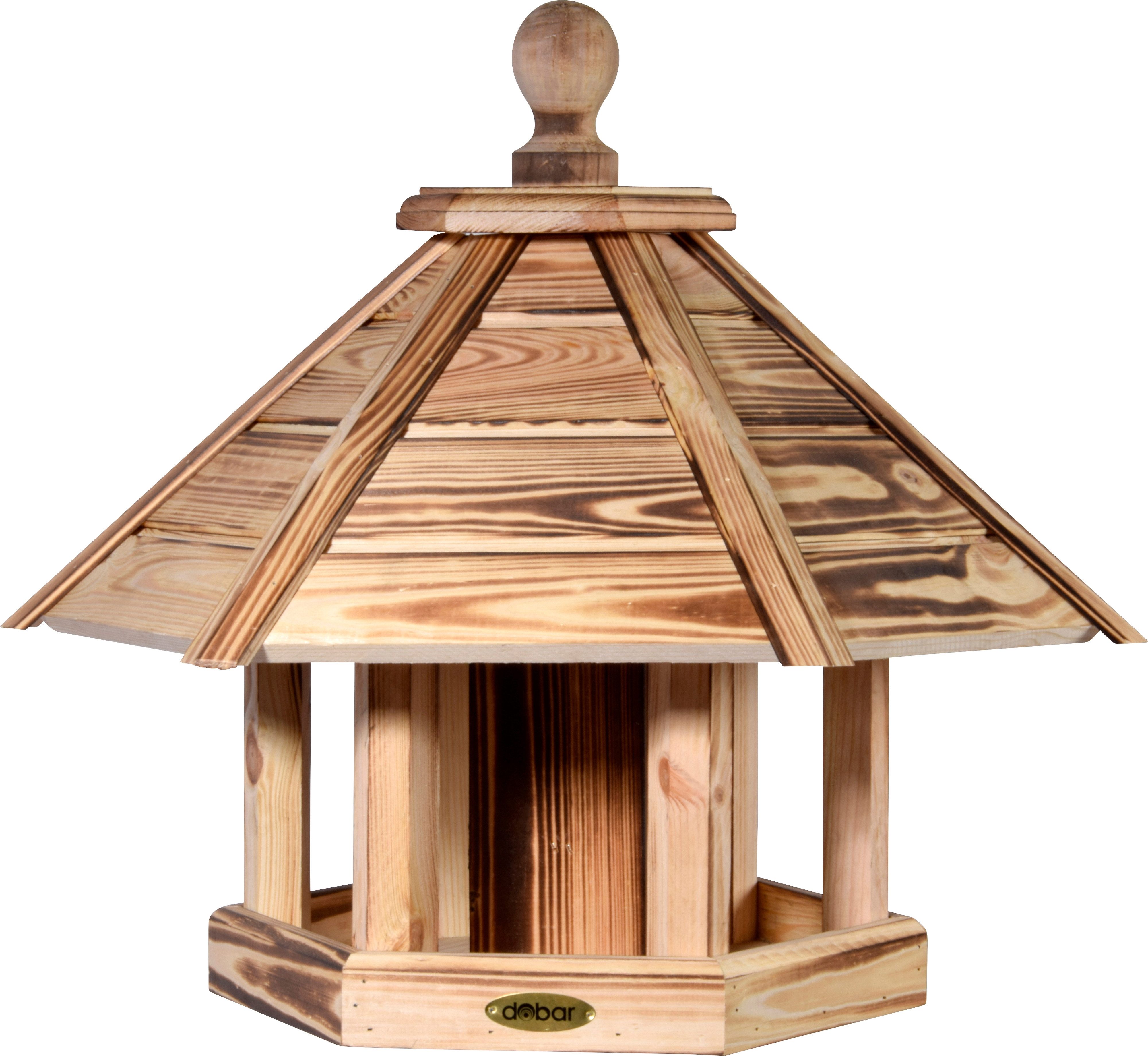 dobar Vogelhaus Vogelhaus sechseckig zum Aufstellen, geflammt