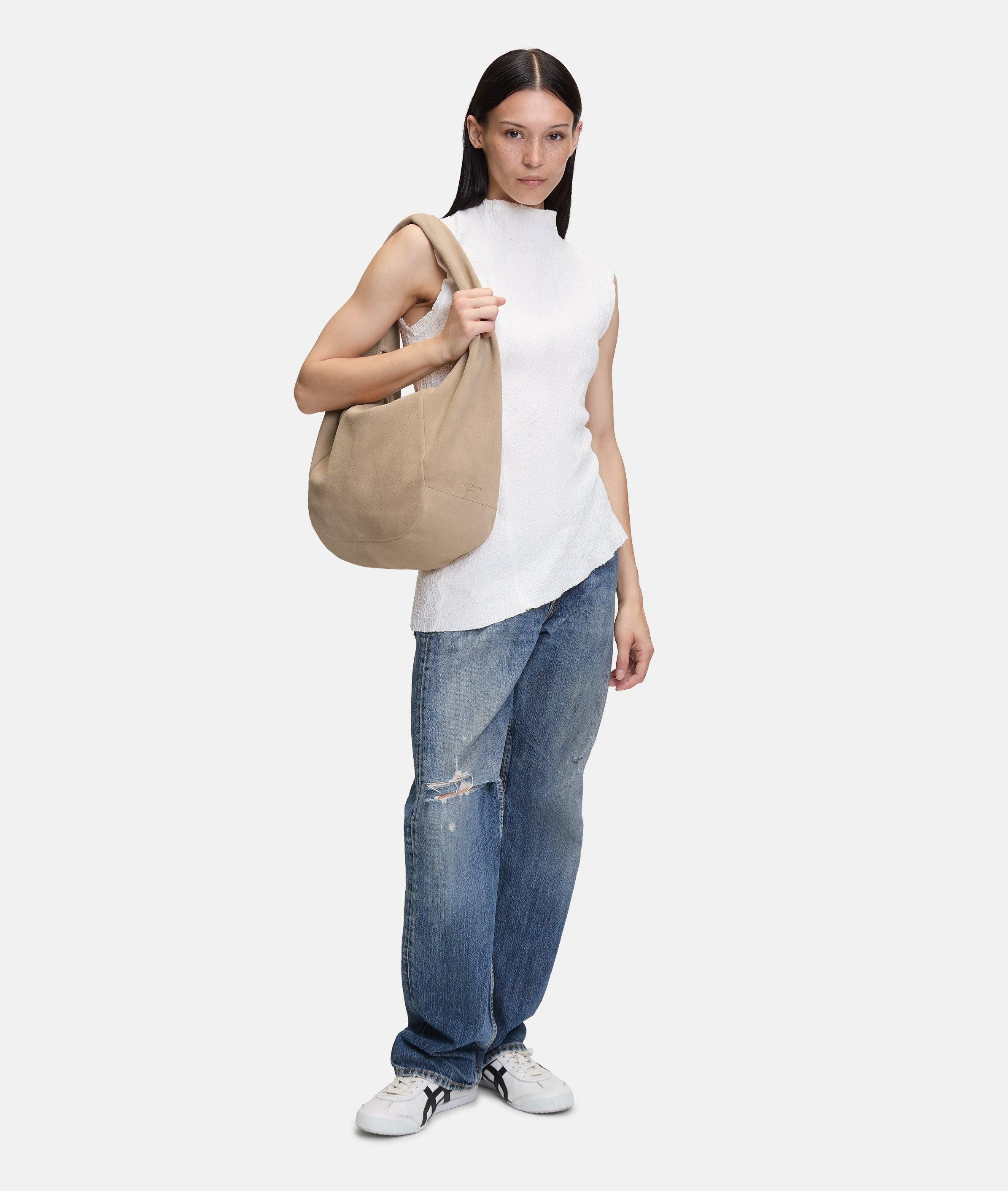 Liebeskind Berlin Schultertasche Hobo, Mittelgroße Hobo-Bag aus Veloursleder